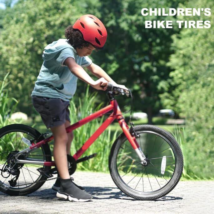 MOHEGIA MOHEGIA Kids Bike Tires Replacement Set: 2-Pack 20x2.125 inch (57-406 mm) Folding Bicycle Tires and Pair 20 inch Inner Tubes Schrader Valve with Tire Levers