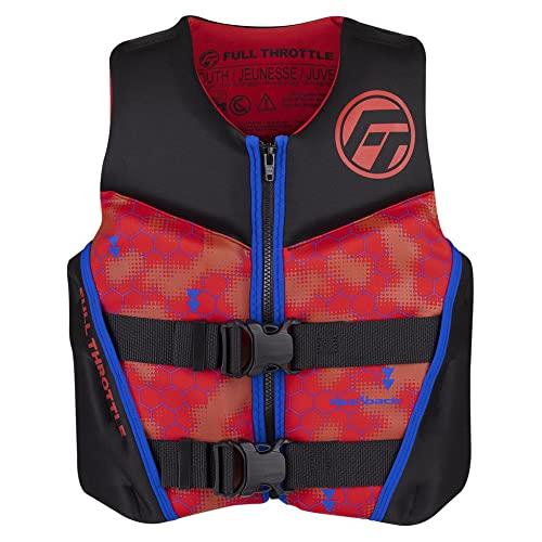 Full Throttle Full Throttle Youth Rapid Dry Neoprene Life Jacket, Red