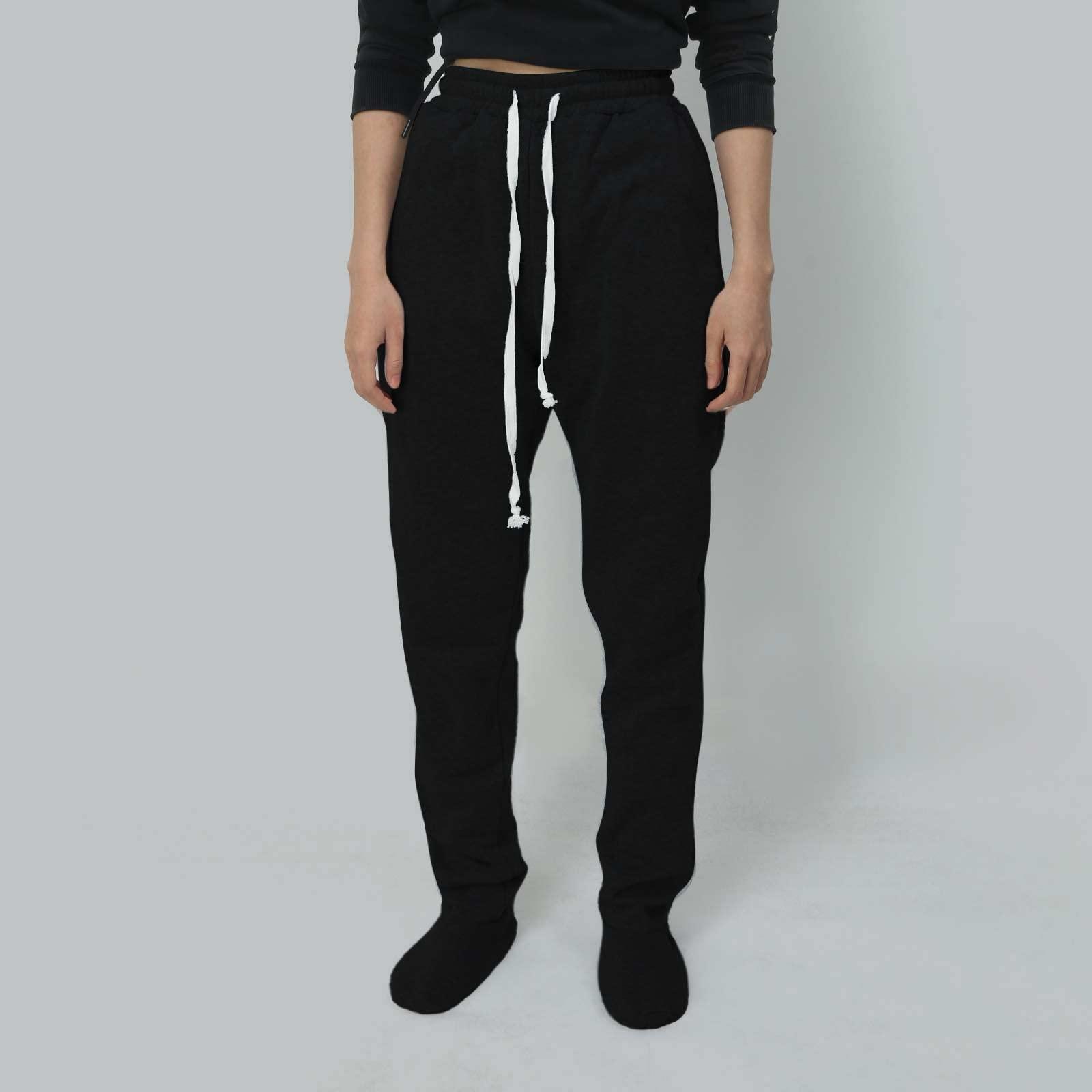 NineFit Basics Adult Footed Sweatpants,Extremely Soft and Warm Footing Pajama Pants Drawstring Elastic Waisted Trousers with Fleece Lined
