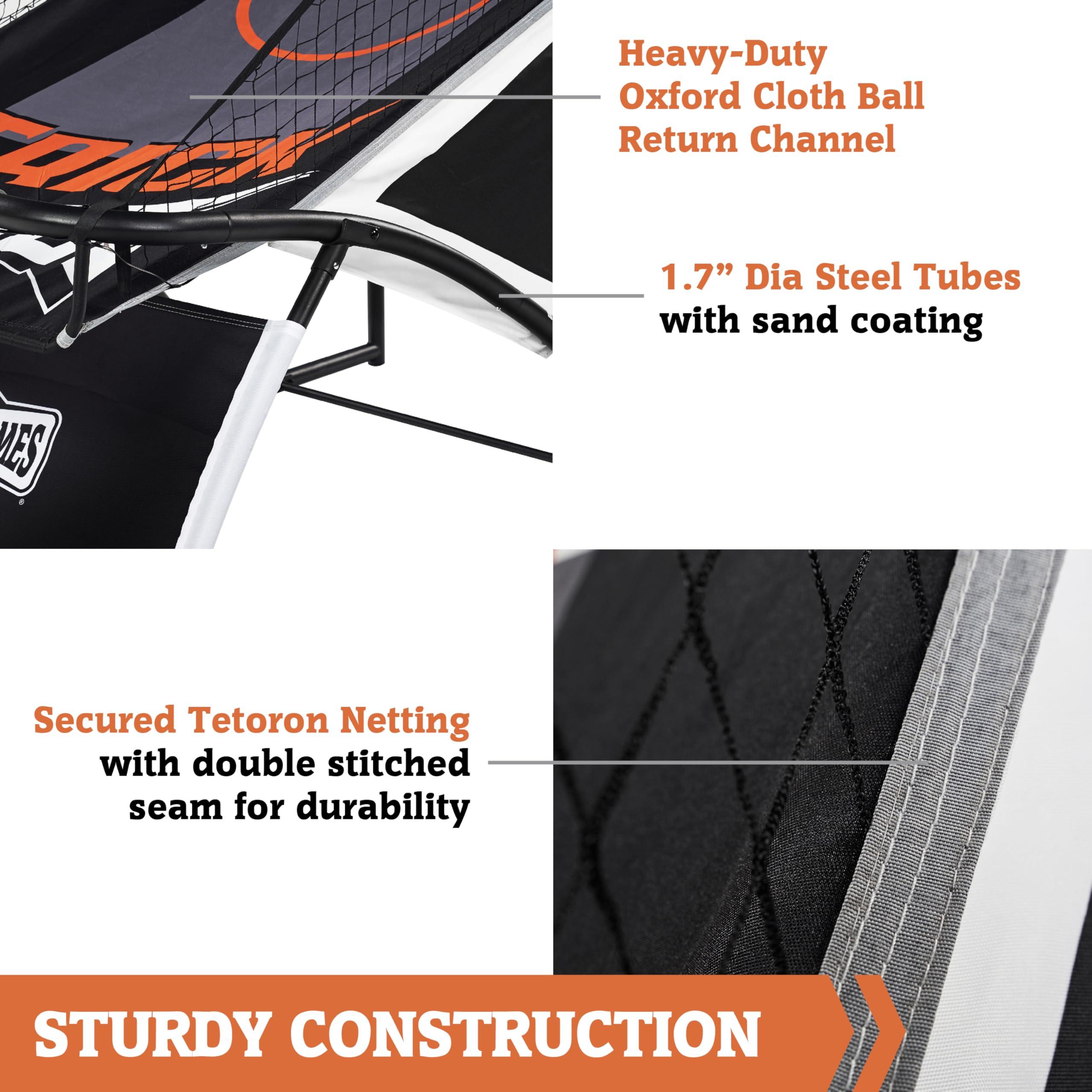 Hall of Games Hall of Games EZ Fold Premium Indoor Arcade Basketball Game with Steel Frame and Polycarbonate Backboard, Dual Shot Electronic Scoring with 6 Size 3 Balls Included, Perfect for Basement Game Rooms