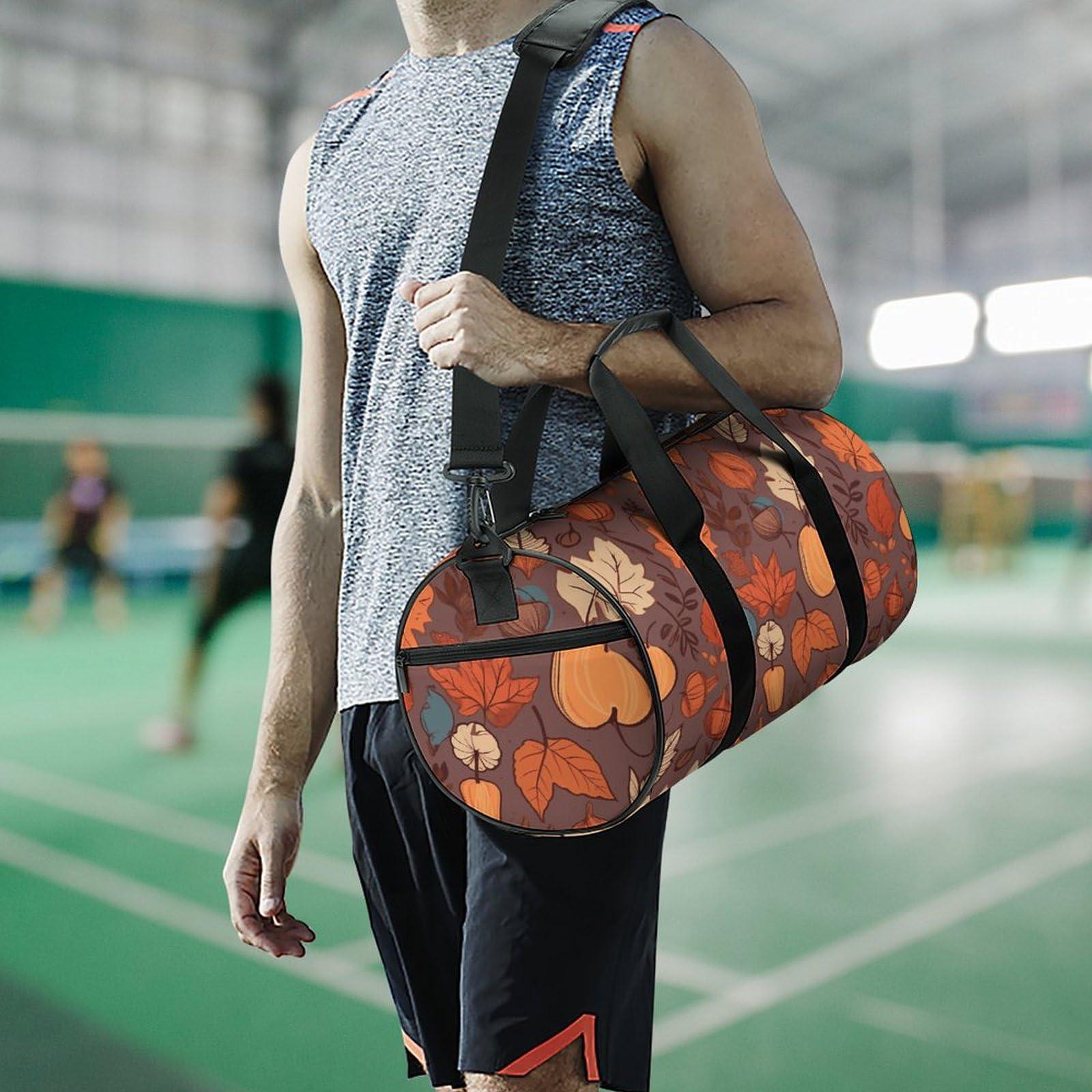LXTDPBK Gym Bags for Men Women Fall Duffle Bag Travel Overnight Bag with Shoe Compartment Tote Bags