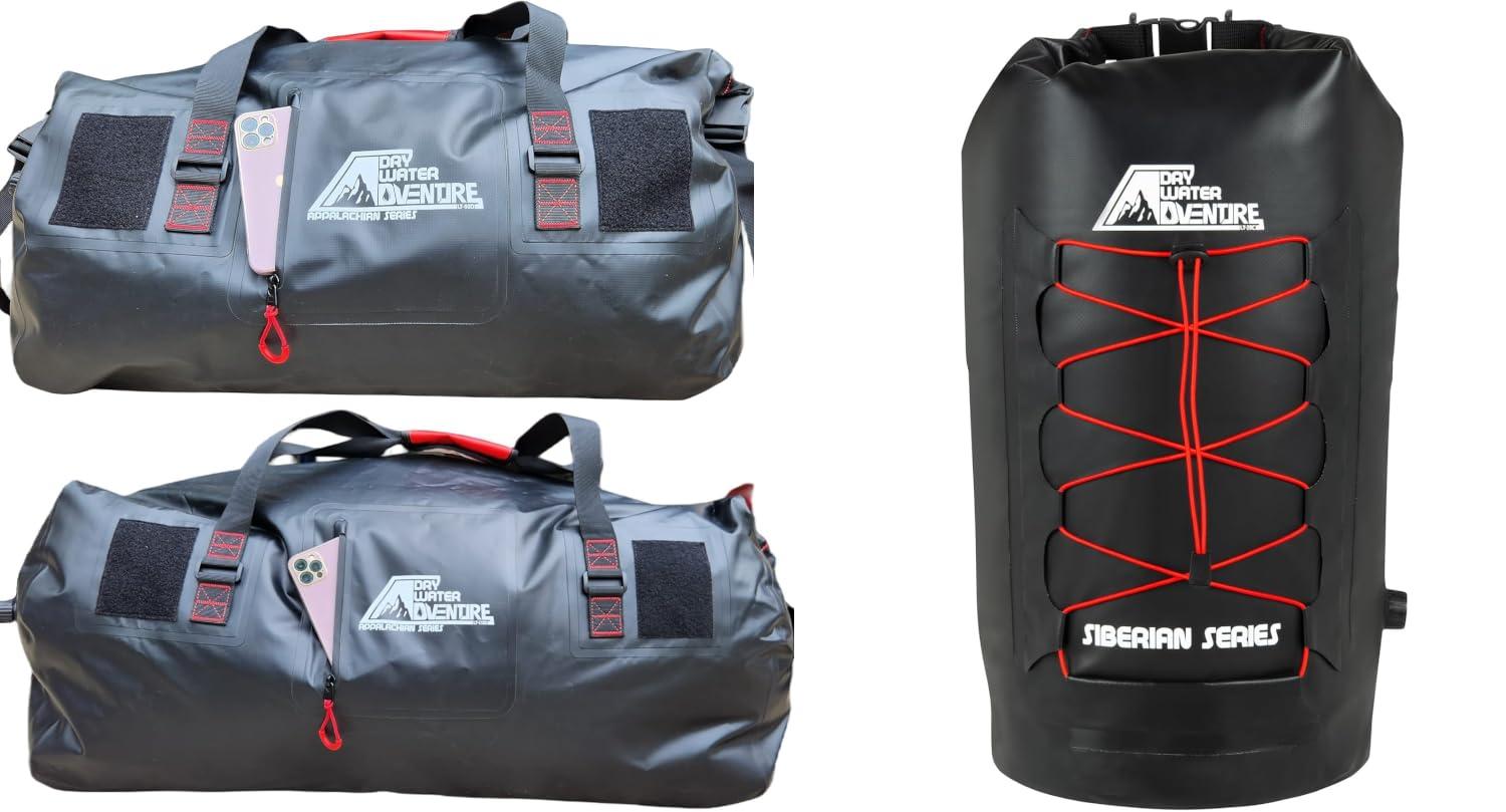 Dry Water Adventure Buy 2 Appalachian Waterproof Duffel Bags LT-60 (60 Liter)) & LT-120 (120 Liter)) Get 1 Siberian Cooler LT-20 (20 Liter)