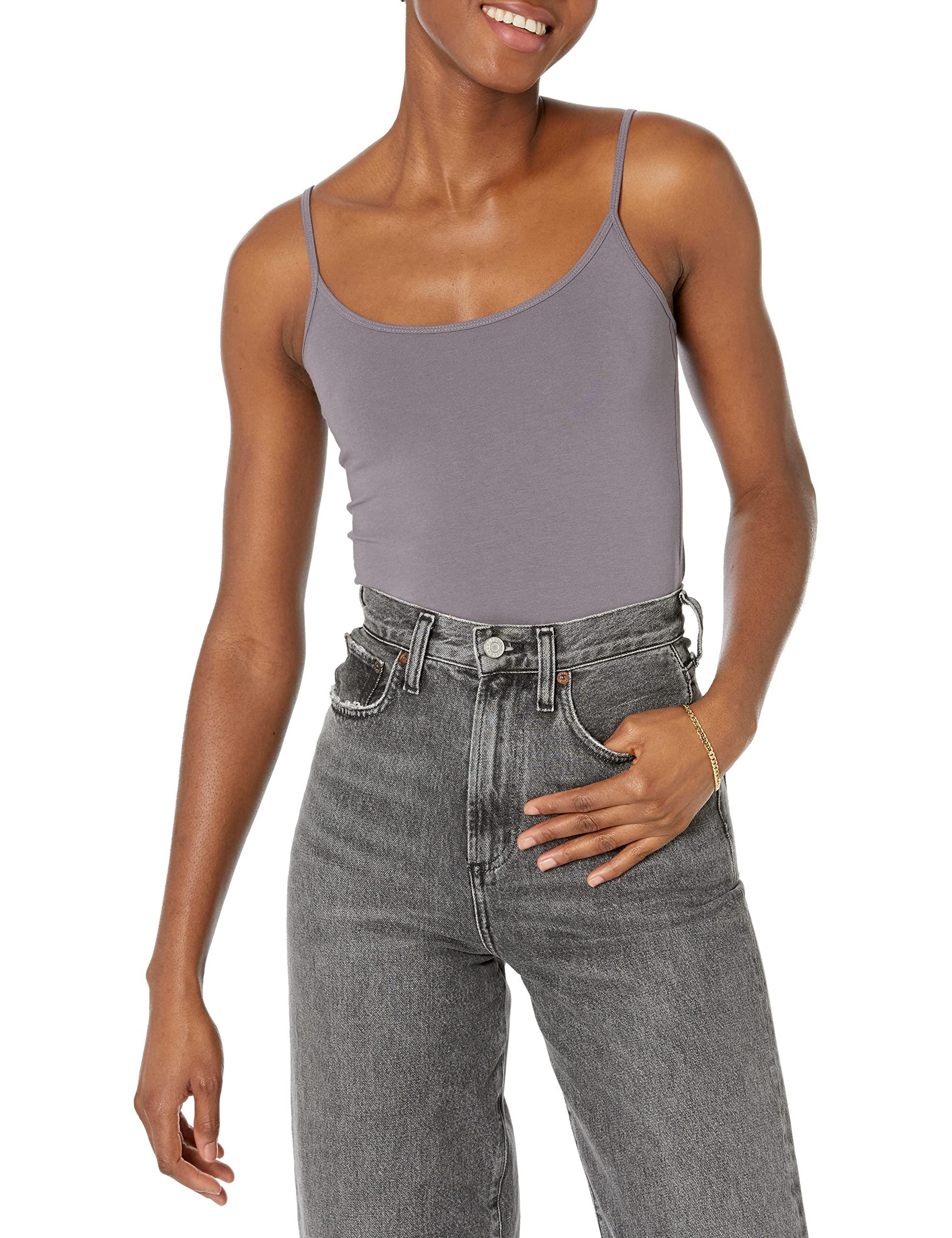 Amazon Essentials Amazon Essentials Women's Slim-Fit Camisole, Pack of 4, Grey/Taupe, X-Small