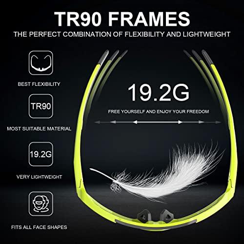 X-TIGER X-TIGER Polarized Sports Sunglasses with 3 Interchangeable Lenses,Mens Womens Cycling Glasses,Baseball Running Fishing Golf Driving Sunglasses