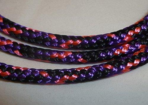 Big Sky Tack and Snacks Big Sky Tack and Snacks Horse Rope Halter - Firm 1/4" Polyester - Black/Pink/Purple CH - Mule Size