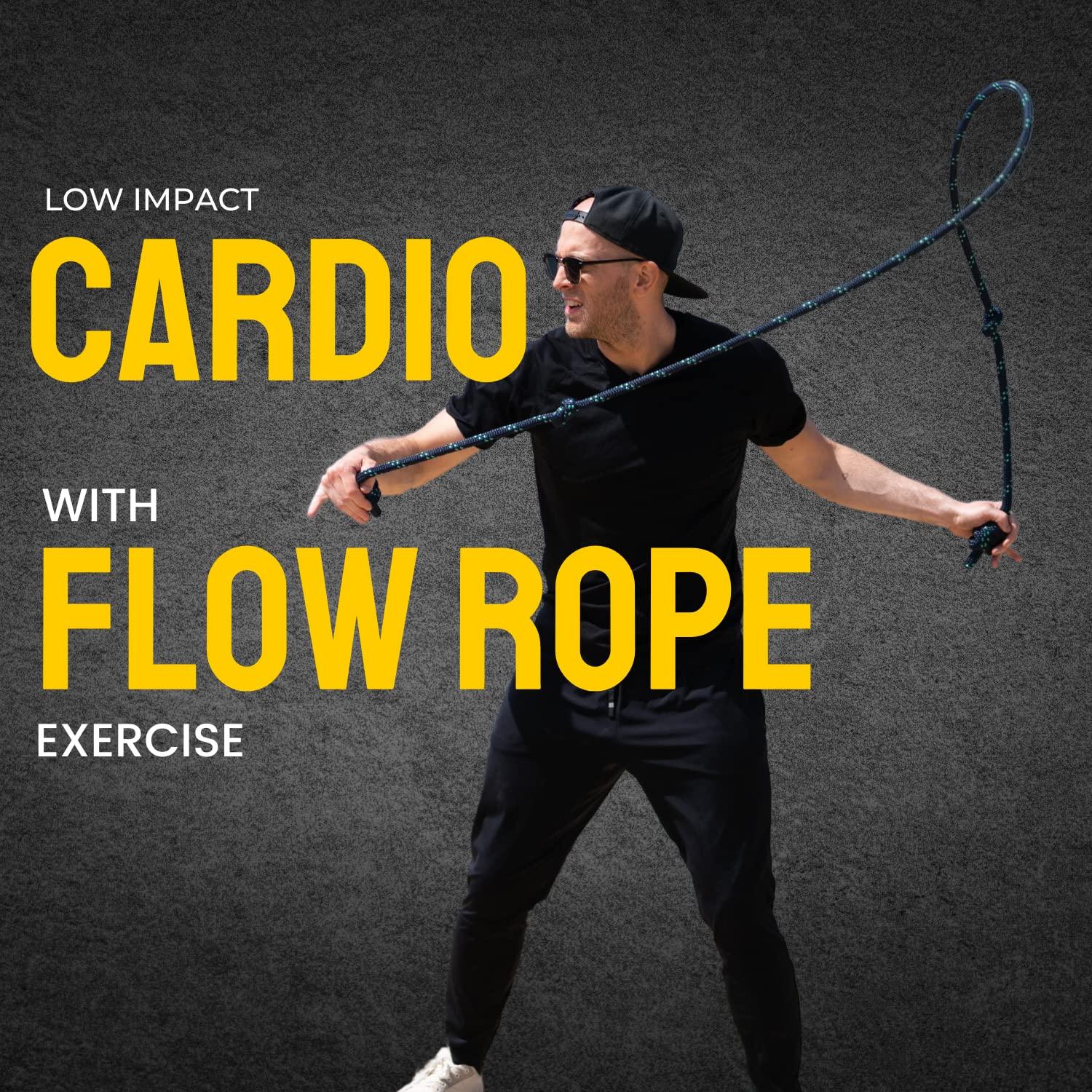 AXiOFiT Flow Rope Exercise Jump Rope 500g (1.10lb) Weighted Flow Jump Rope for Cardio, Boxing, HIIT & Upper Body Fitness Adjustable Double Woven Workout Rope for Men, Women, Beginners Indoor & Outdoor Use