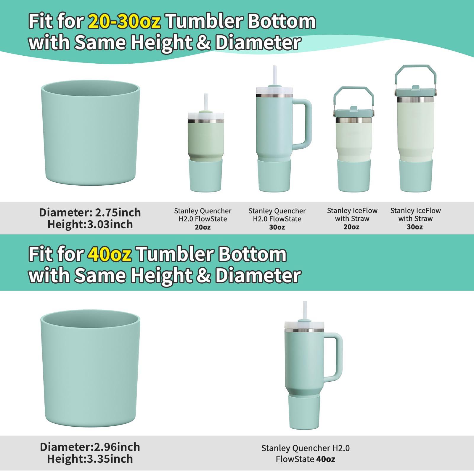 WUQID WUQID Higher Silicone Boot Compatible with Stanley Quencher H2.0 40oz 30oz 20oz & IceFlow Flip 30oz 20oz,Fit Same Diameter 20oz-40oz Tumbler Cups Anti-Slip Bottle Bottom Sleeve Cover