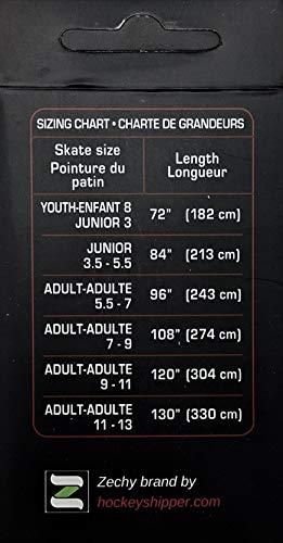 zechy Hockey Laces Non Waxed - Unwaxed Laces Specifically Made for Skates - Two Pairs - Sizes (72, 84, 96, 108, 120, 130) (Red, 96\")
