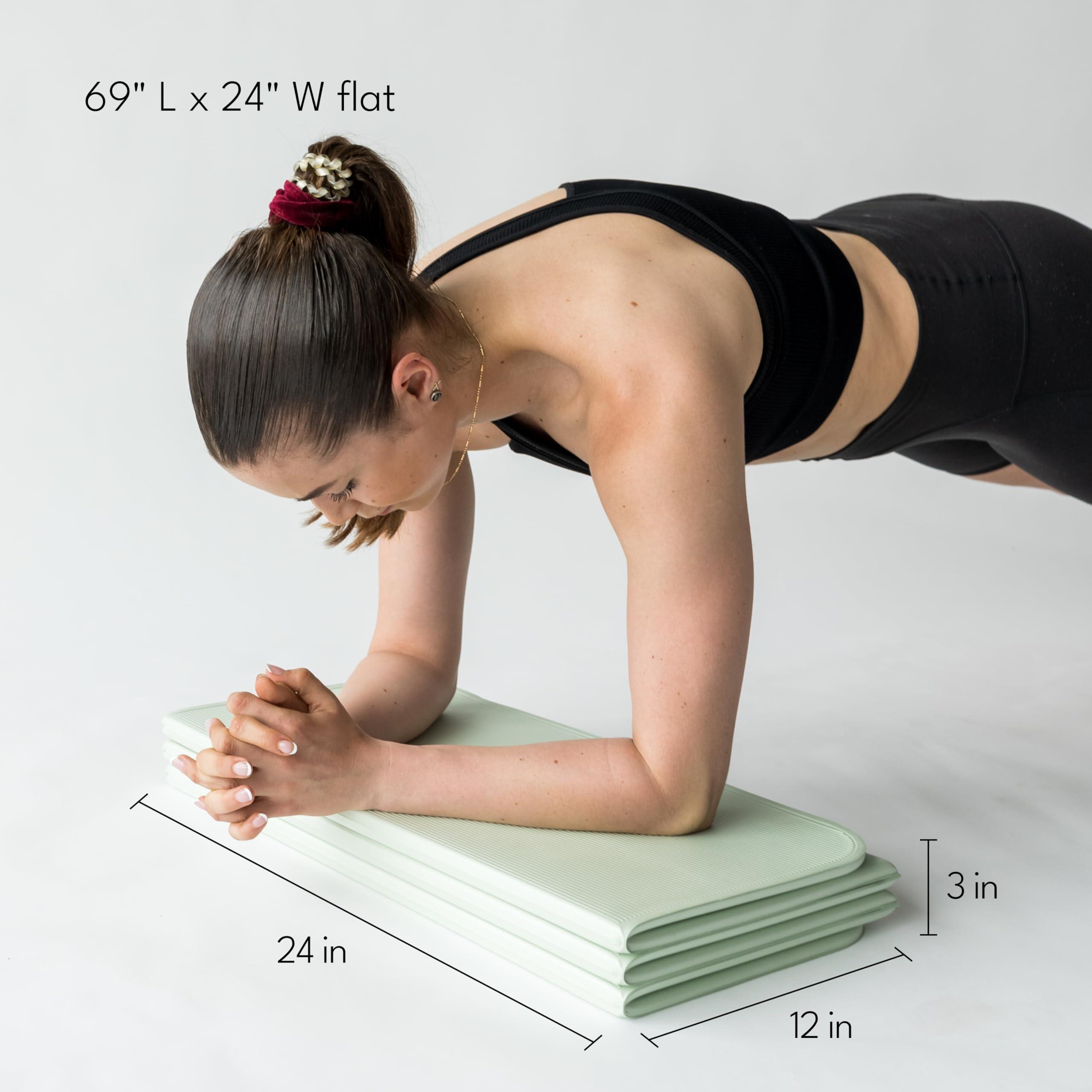 Stakt Stakt Foldable Multi-Purpose Fitness & Yoga Mat with Patented Design, Workout Mat with Non-Slip Surface, Portable & Lightweight, For Studio or Home Use, As Seen on Shark Tank (Seafoam)