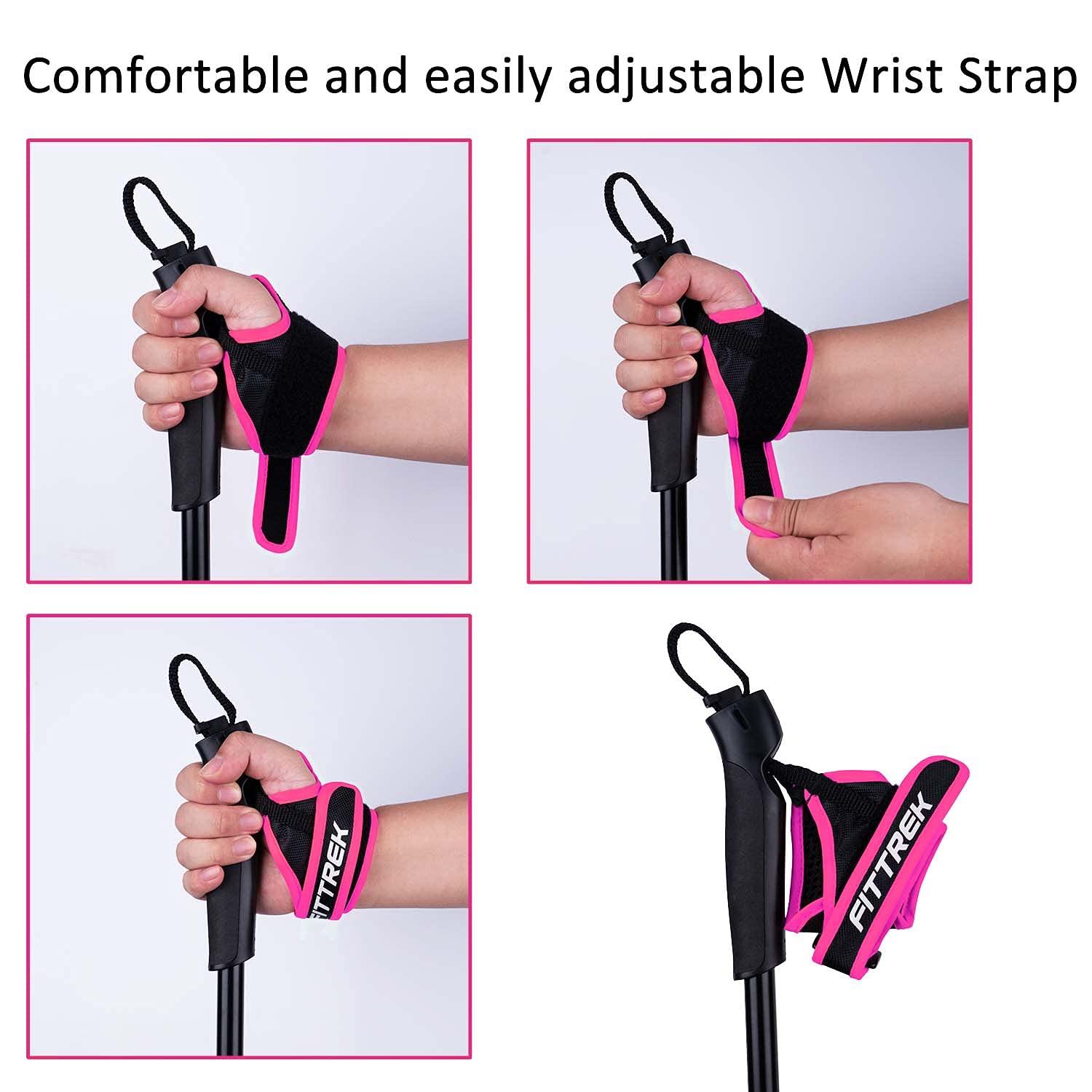 FitTrek FitTrek Nordic Walking Poles for Men Women - 2 Pack Aluminum Nordic Walking Sticks - Nordic Poles with Ergonomic Grip Adjustable Ultralight for Hiking, Camping, Trekking, Mountaineering, Backpacking