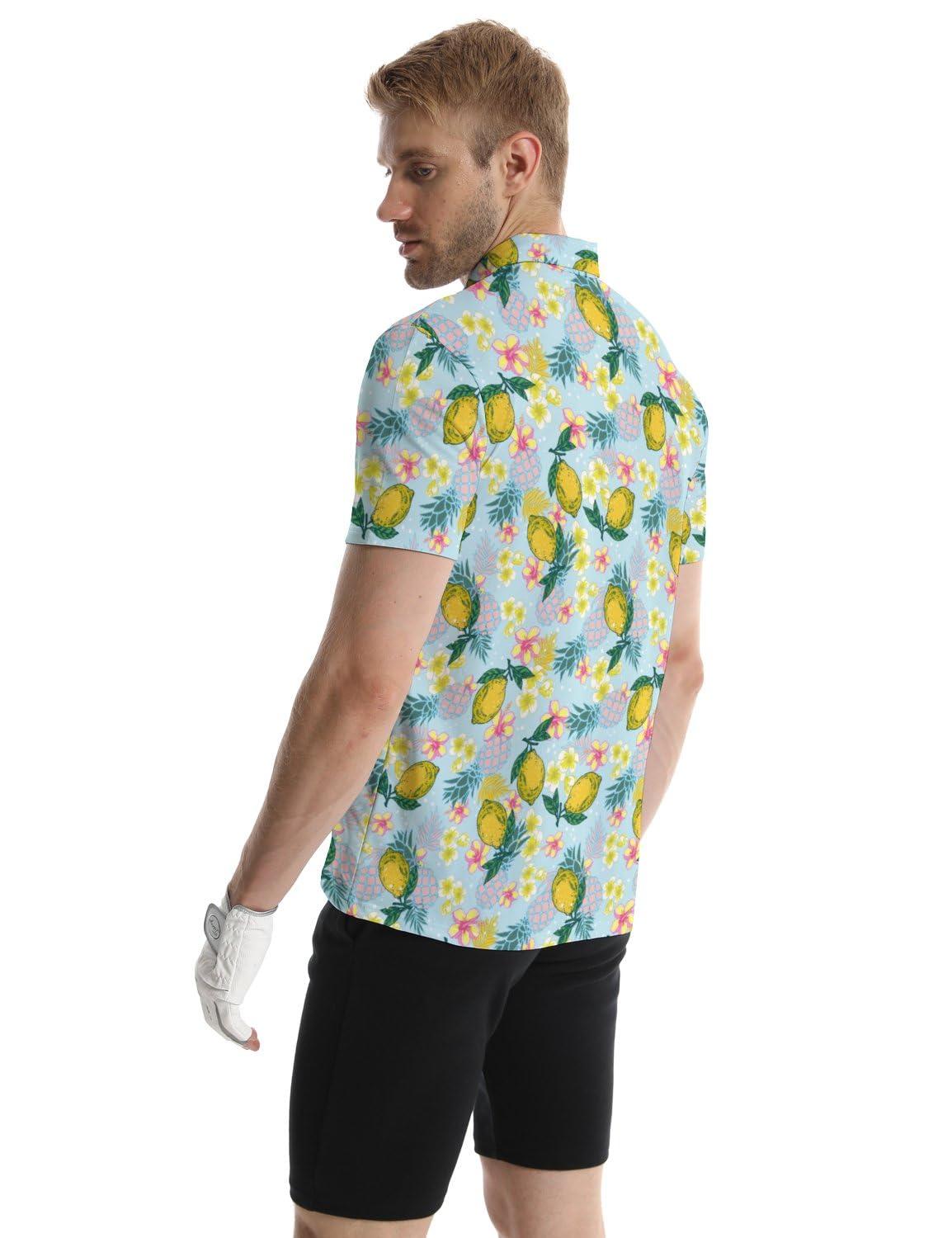 MSCPZH MSCPZH Mens Golf Shirts Hawaii Golf Polo Shirts for Men Short Sleeve Polo Shirts Golf Mens Polo
