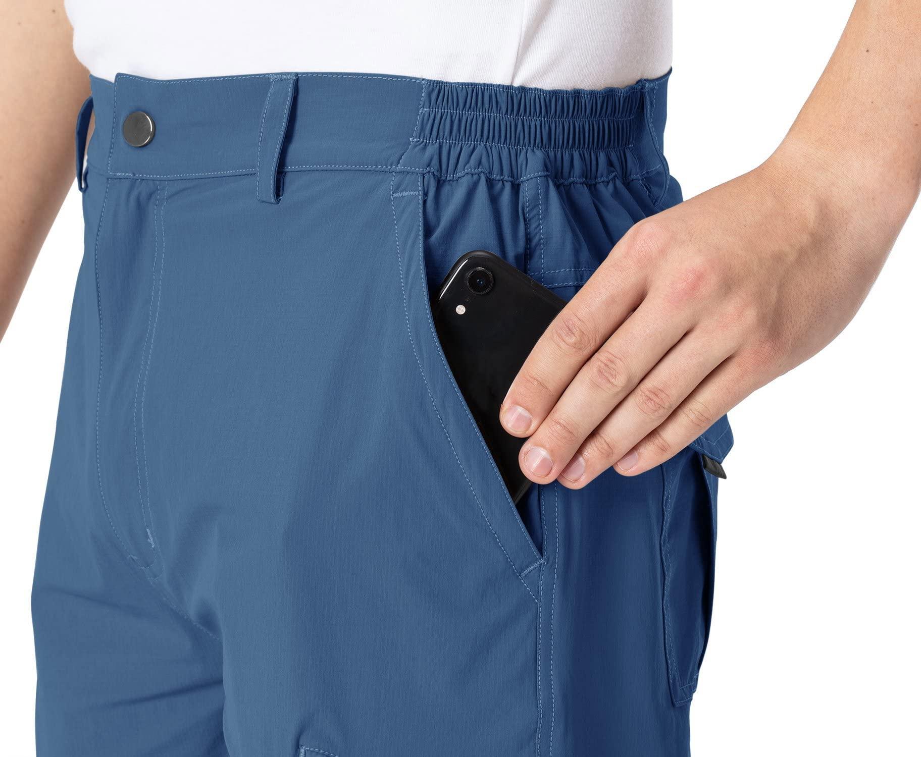 Rdruko Rdruko Men's Hiking Cargo Shorts 9" Quick Dry Lightweight Travel Work Casual Shorts with Zipper Pockets Pockets(Denim Blue, US 40)