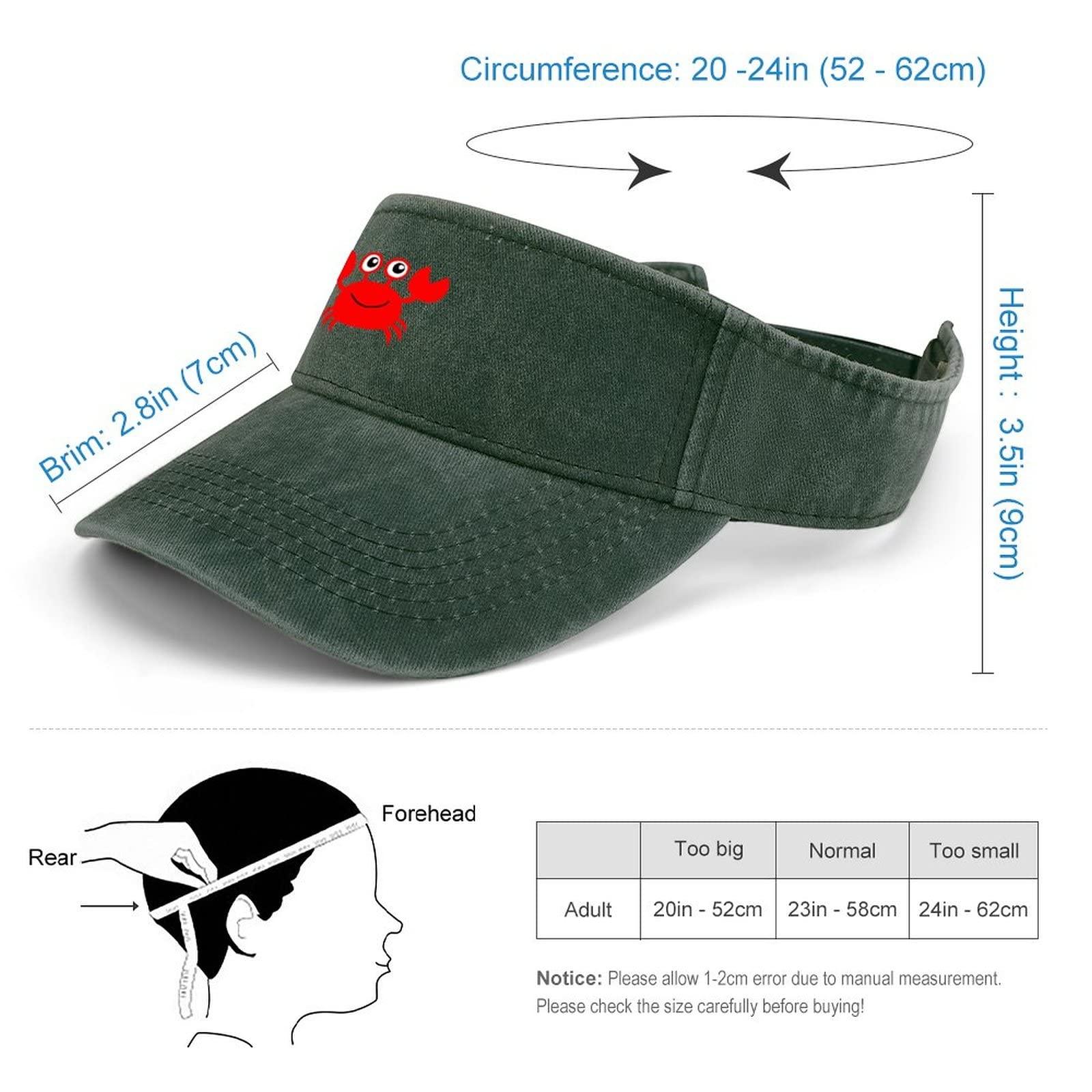 WEEDKEYCAT WEEDKEYCAT Cute Crab Unisex Sunscreen Baseball Cap Empty Top Sun Visor Hats for Summer Outdoor Sports Army Green-Style