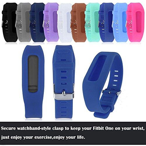 QGHXO Buckle Bracelet for Fitbit One, Replacement Silicone Band with Chrome Watch Clasp and Fastener Buckle for Fitbit One