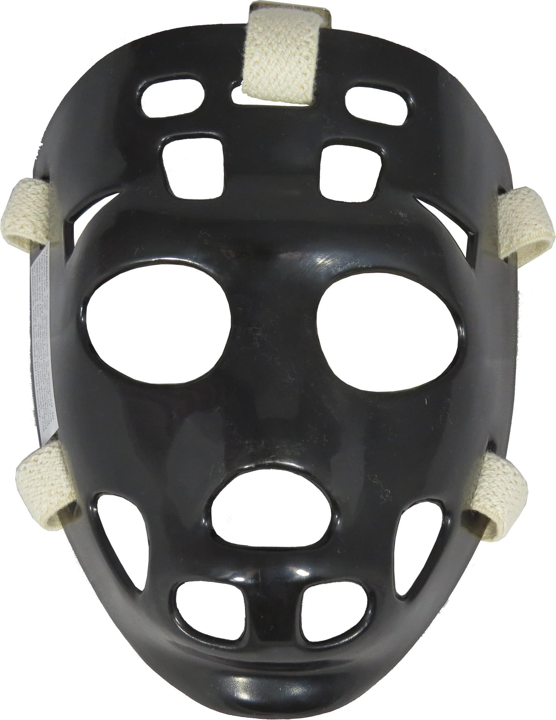 Mylec MyLec Pro Goalie Mask, Lightweight & Durable Youth Hockey Mask, High-Impact Plastic, Hockey Helmet with Ventilation Holes & Adjustable Elastic Straps, Secure Fit, Modern Hockey Gifts (Black, Small)