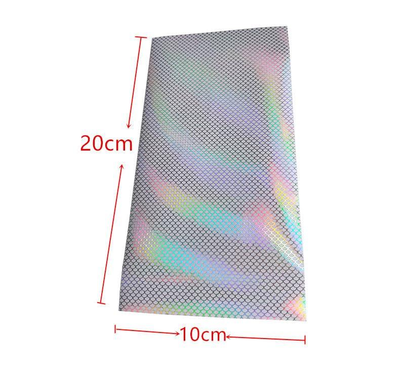 KTGCOZS KTGCOZS Pack of 6 10 * 21cm Holographic Film Flash Fish Skin Jig Sticker Lure Sticker 6 Colors