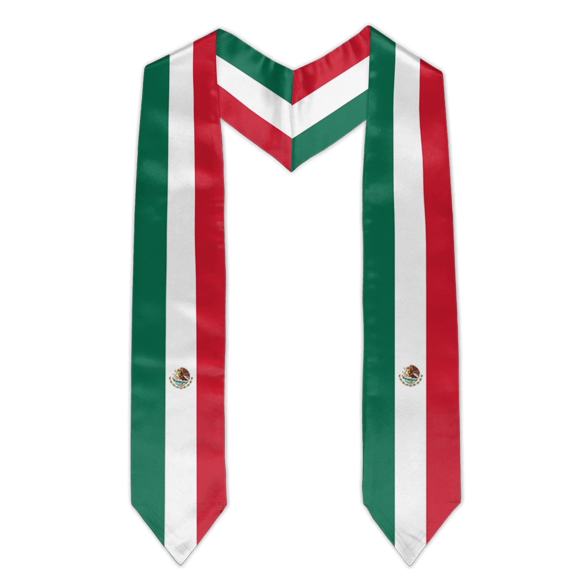 Vcmaluco Vcmaluco Mexico Flag Graduation Stole Mexican Graduation Sash Scarf Graduation Gift for International Student