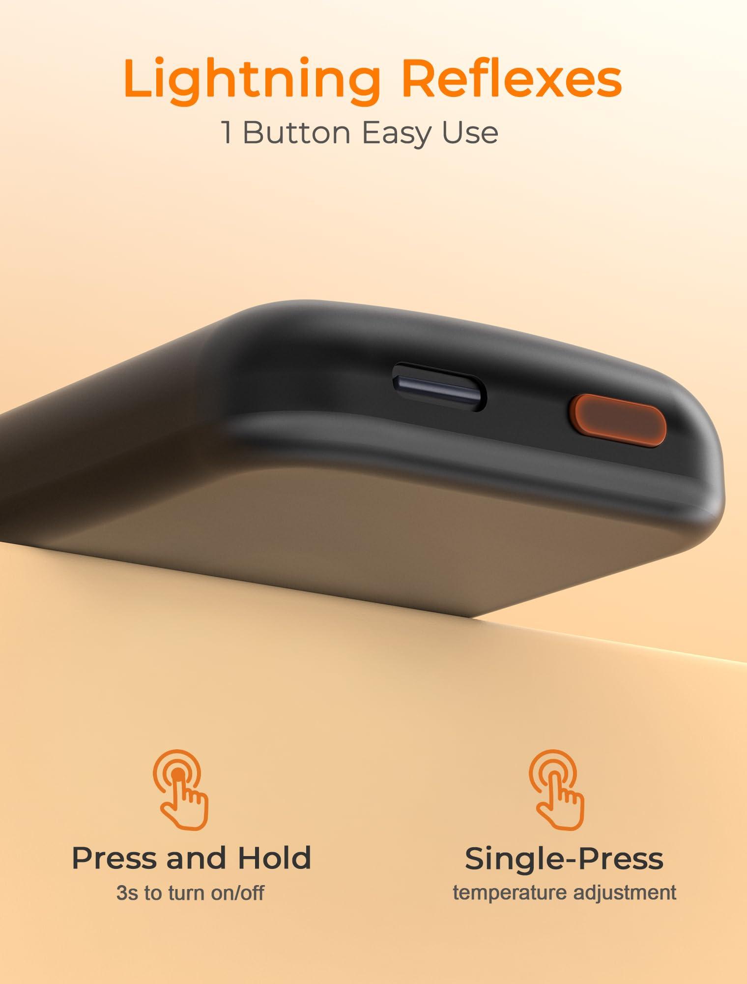 Jerritte Jerritte Electric Hand Warmers Rechargeable 1 Pack, Rechargeable Hand Warmer, 16 Hrs Portable Hand Warmer for Outdoor Camping Hunting Golf Accessories, Gifts for Women Men