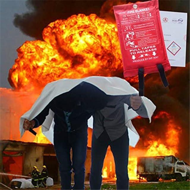 Inf-way Inf-way Emergency Fire Blanket for Home and Kitchen, 5 Size for Choice, 4 Pack Fire Blankets 3.3x3.3ft