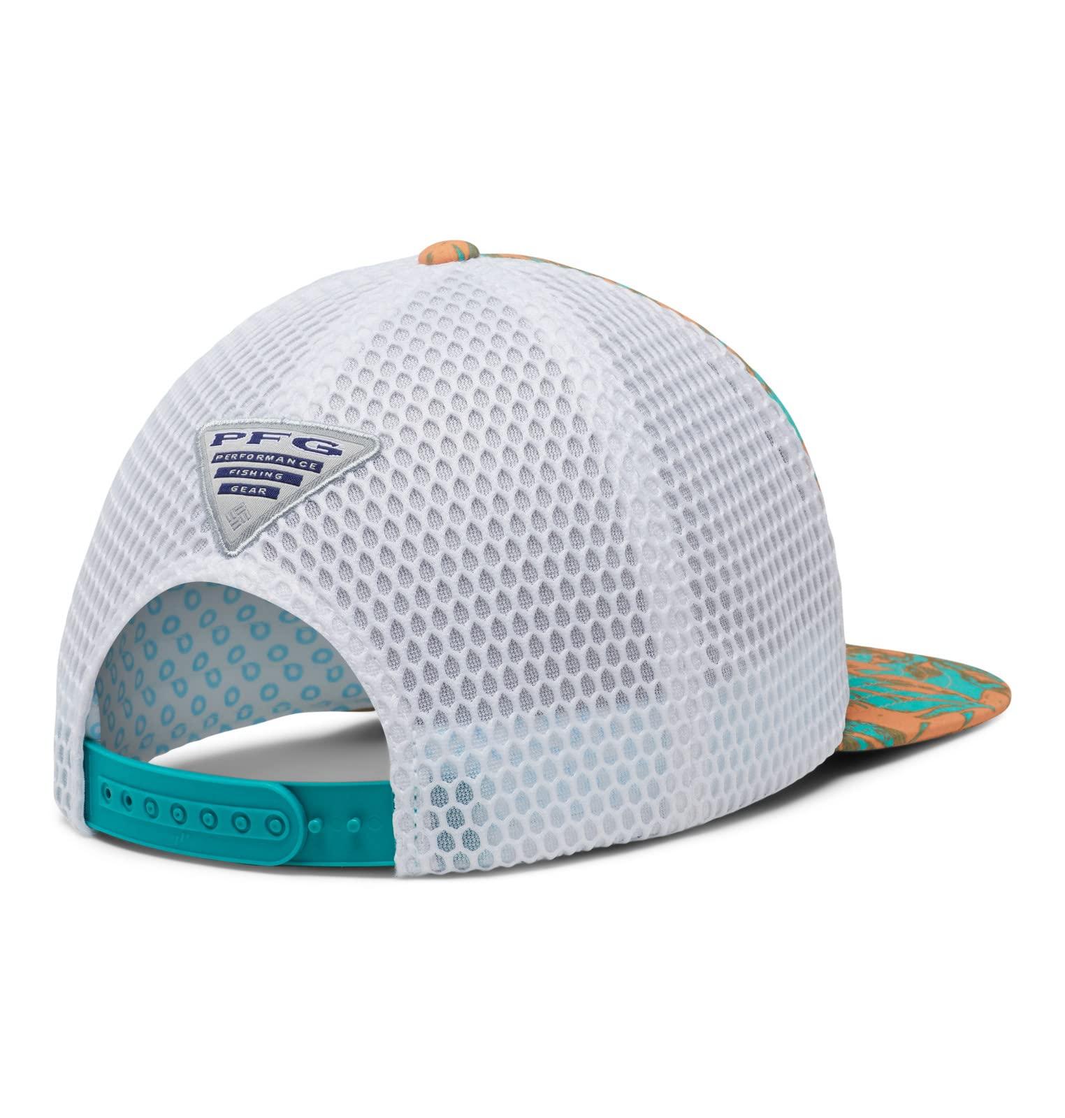 Columbia Columbia Unisex PFG Floating Flat Brim Snap Back, Electric Turquoise Hawaiian Throwback, One Size