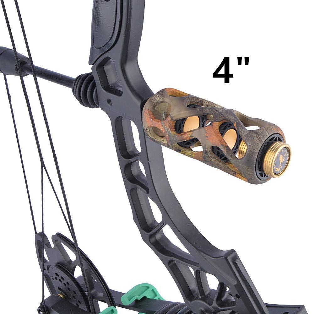 AMEYXGS AMEYXGS Archery Compound Bow Stabilizer 2/3/4/5/6 Inch Aluminum Stabilizer Bow Shock Absorber Vibration Dampening for Compound Bow Shooting Hunting (Camo, 6 inch)