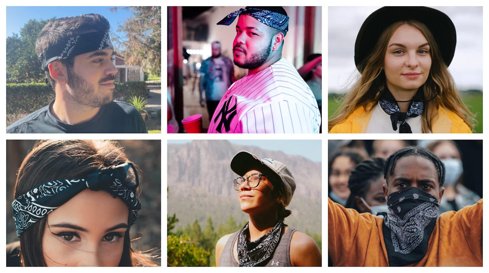 EVERY-VILLE Where EVERYone is Welcome Black Bandana for Men Women- 100% Soft Cotton, Paisley, 22x22 In, 1 Pack - Large Head Bandanna Western Cowboy Handkerchief Scarf