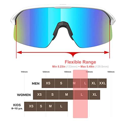 Living out your qool time Living out your qool time Polarized shield warp around Cycling Sunglasses Men Women Baseball ski Triathlon Volleyball Running pickleball 118