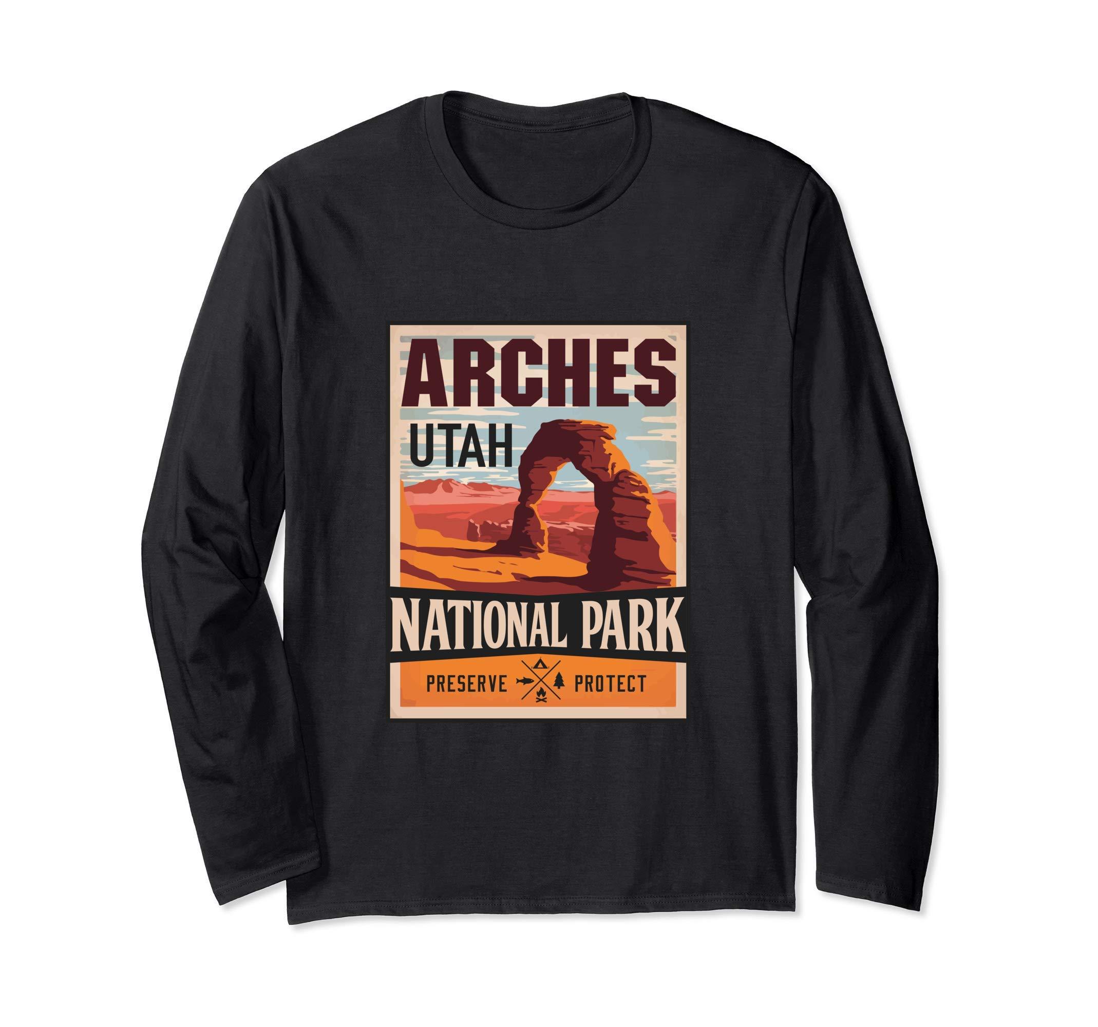 National Park Tee Shirt Co Arches National Park Moab Utah Vintage Long Sleeve T-Shirt