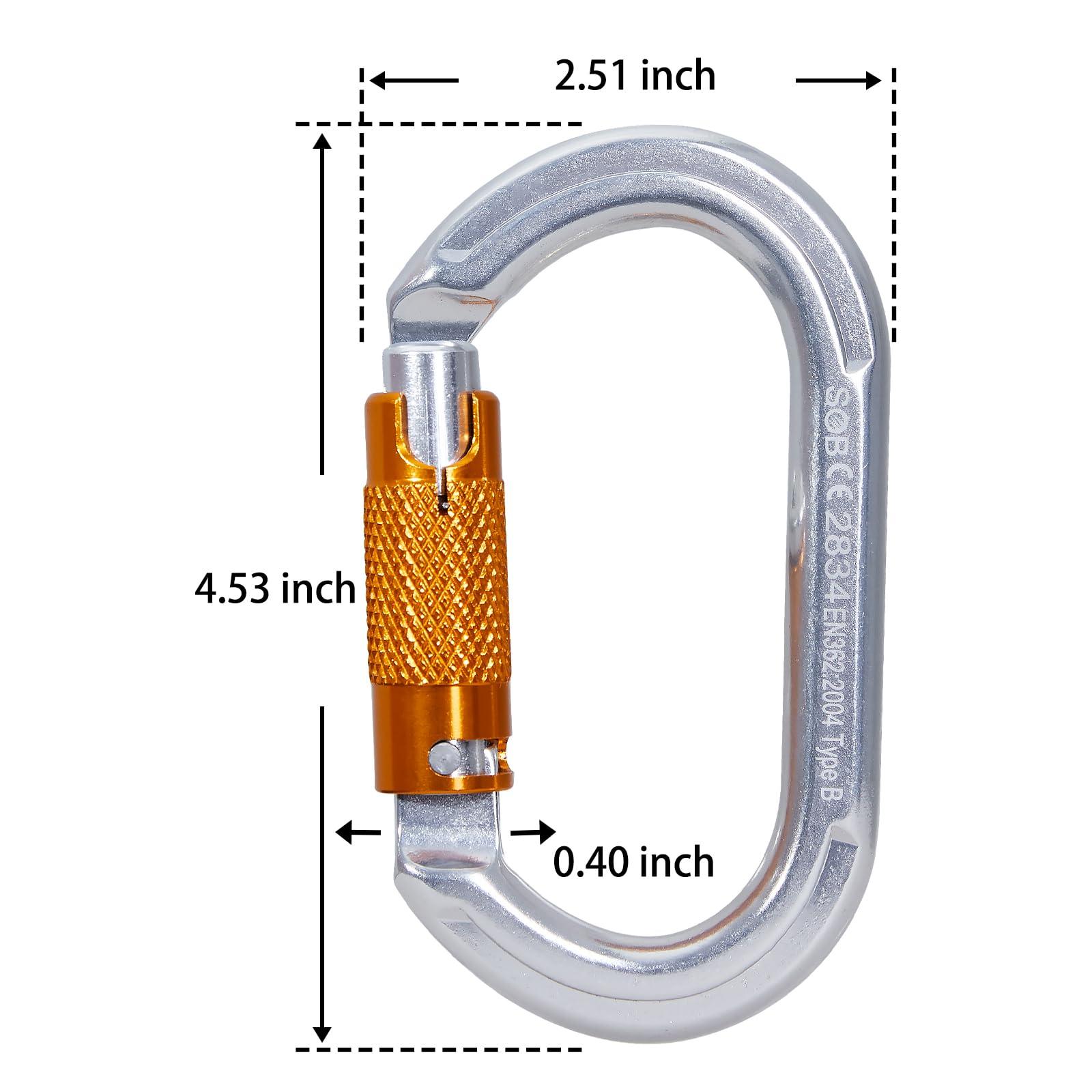 SOB SOB Auto Locking Climbing Carabiner Clips 6Pack 22KN Heavy Duty Asymmetrical Carabiner Connector Used for Rappelling Gear Rescue Outdoor Projects Dog Leash