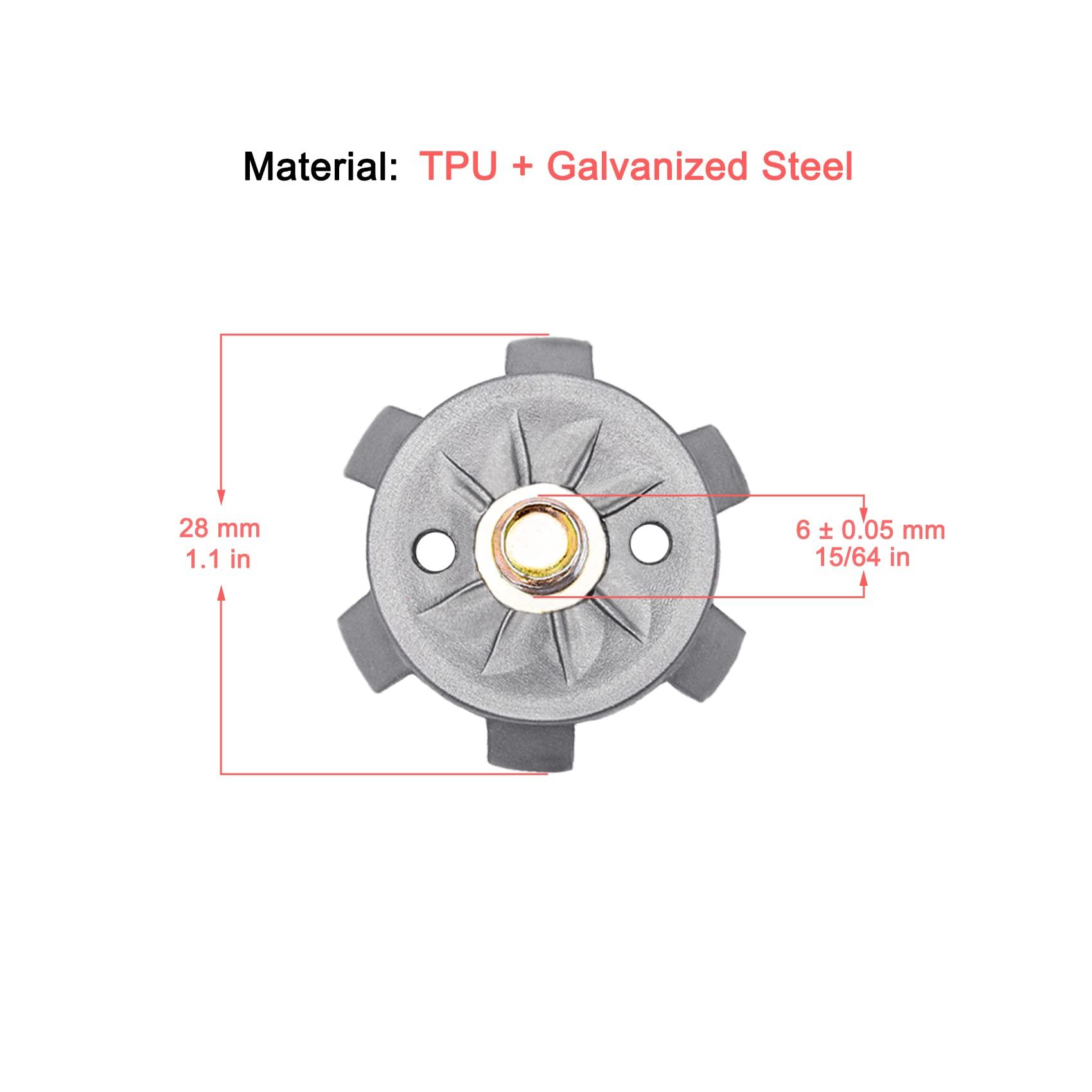 FENLERN FENLERN Golf Shoe Spikes Cleat Metal Thread Screw 6mm dia, Silver