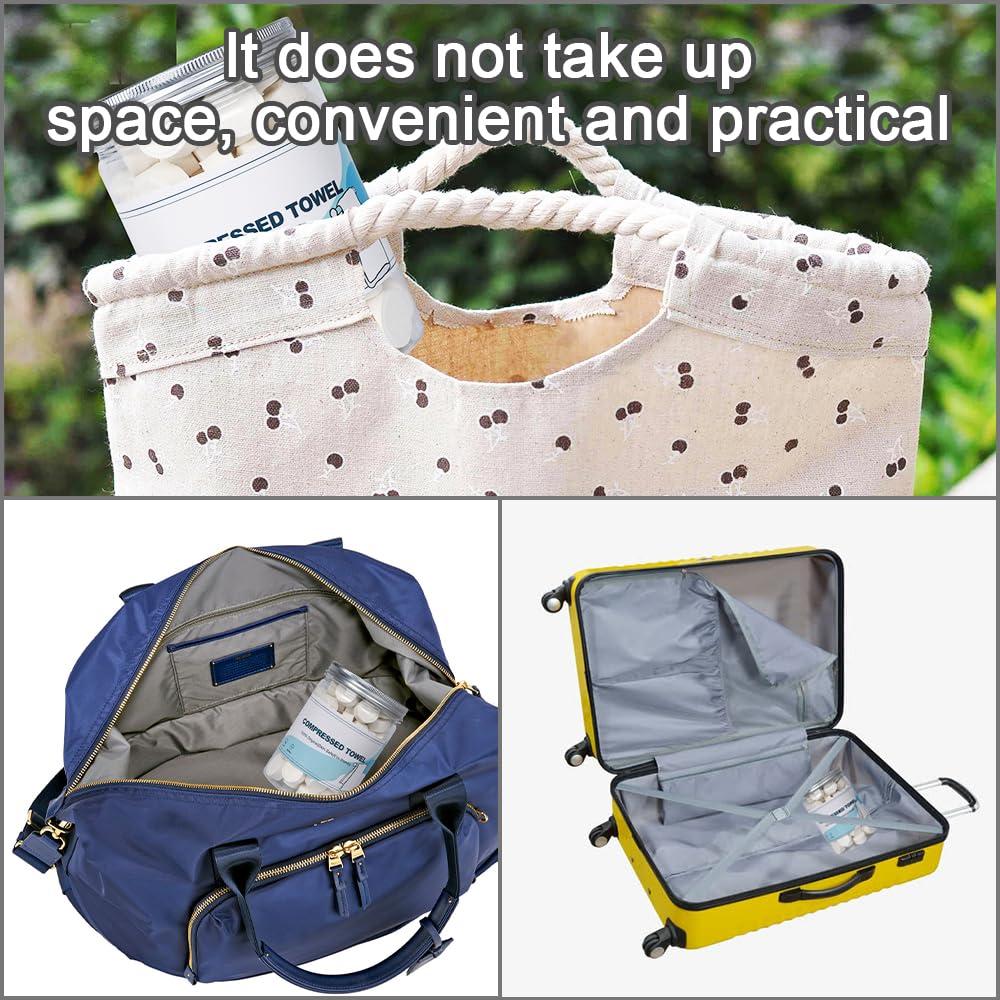 Gloffer Canned Compressed Towels,100PCS Disposable Compressed Tissue Paper Towel Portable Mini Tissue for Travel,Sport,Camping,Outdoor Activities