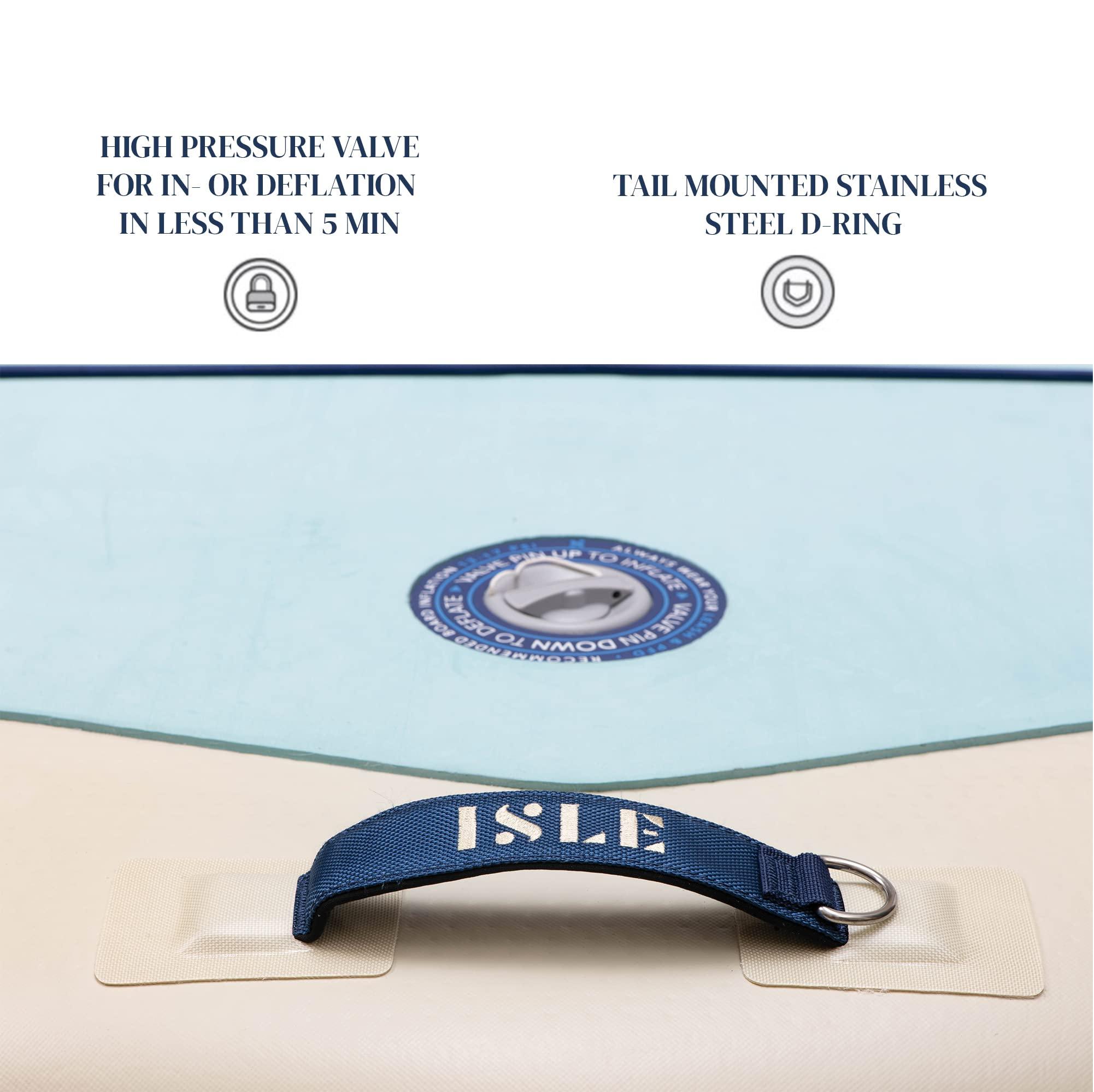 ISLE Surf and SUP ISLE Surf and SUP Switch Inflatable Hybrid Kayak-Stand Up Paddle Board | 2in1- Kayak & Bundle, Incl. Seat, Paddle, Hand Pump, Travel Bag, 11.6 x 35.5 6 in - max. 425 lbs Seafoam/Navy,
