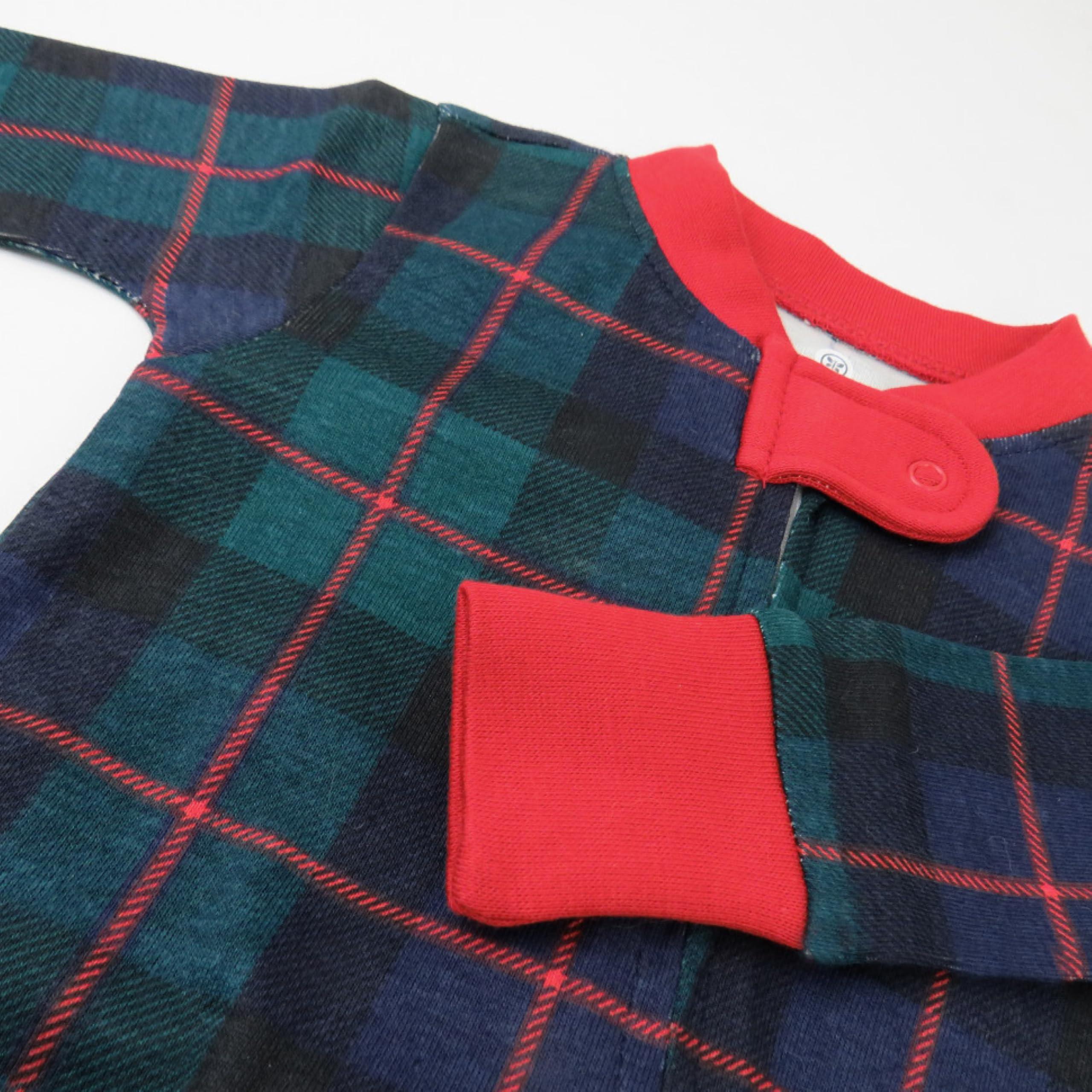 HonestBaby HonestBaby 1-Piece Family Matching Holiday Pajamas Organic Cotton for Men, Women, Kids, Toddlers, Baby Boys, Girls, Unisex Pets, Black Watch, 18 Months