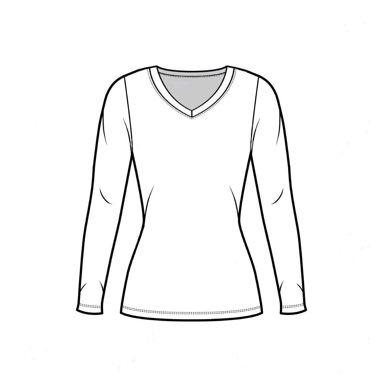 ACTIVE UNIFORMS Women's Under Scrubs Long Sleeve T-Shirt Comfort V-Neck Medical Underscrub Tee -Super Soft and Stretchy (Pink, Large)