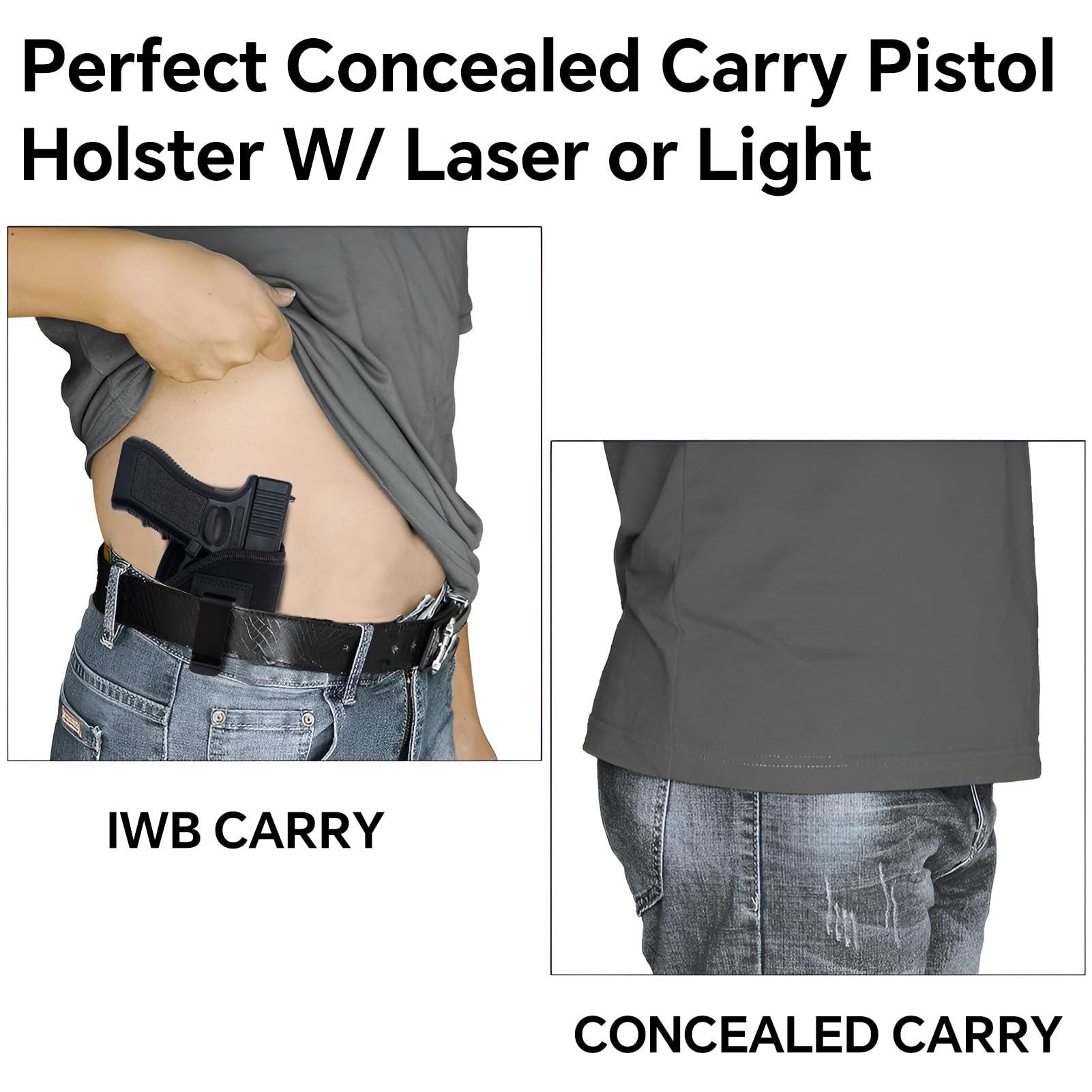POYOLEE POYOLEE Concealed Carry Holster w/Laser Light Gun Holsters for Men Women Universal IWB Pistol Holster Fit Most Handgun with Laser Flashlight (Blue01, Right-Handed Draw (IWB))