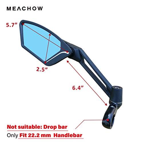 MEACHOW MEACHOW New Scratch Resistant Glass Lens,Handlebar Bike Mirror, Adjustable Safe Rearview Mirror, Bicycle Mirror (Blue Left Side) ME-003LB