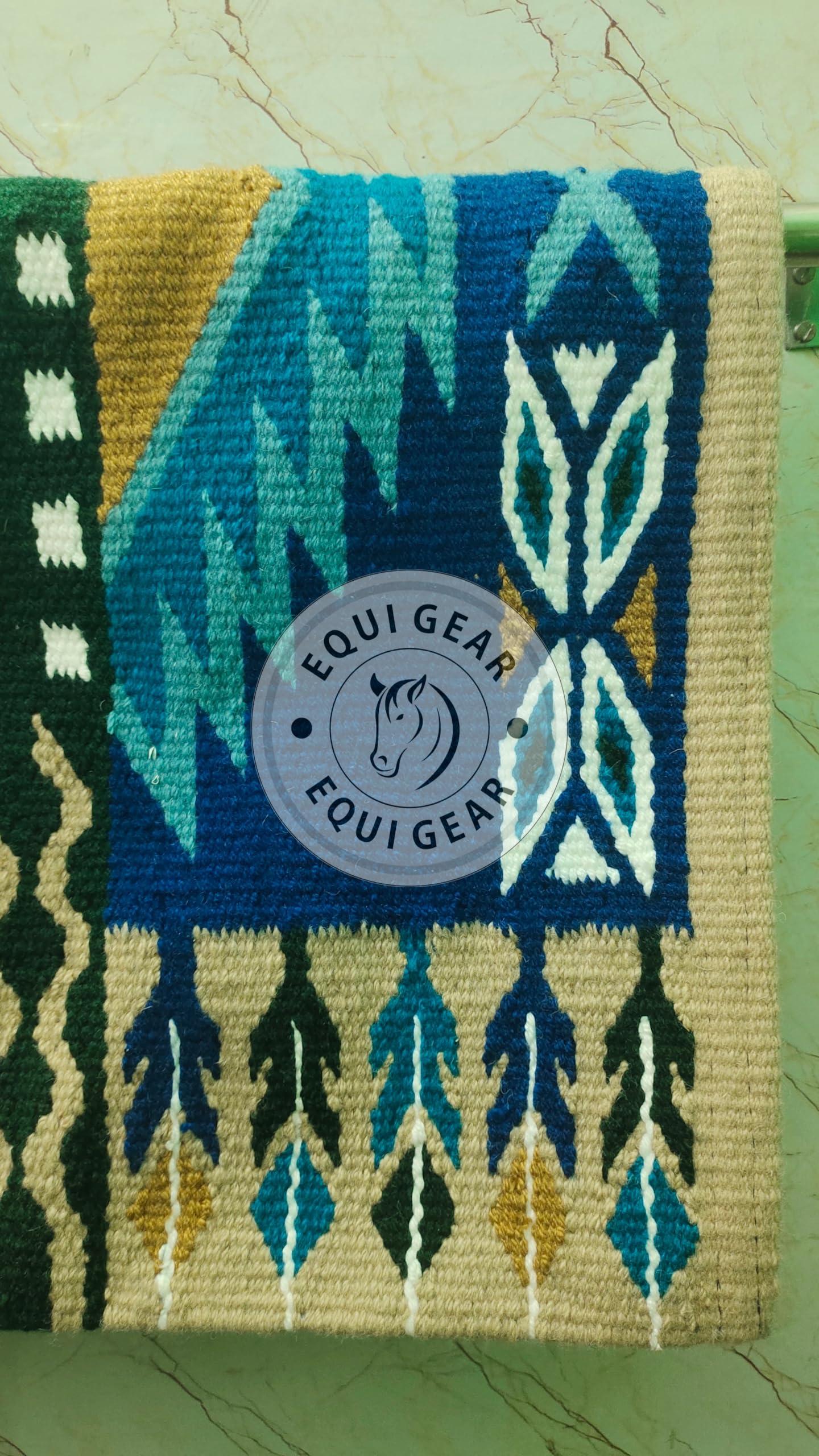 EQUIEMPRESS EQUIEMPRESS Western Ranch Saddle pad/New Zealand Wool Horse Western Saddle Blanket Top Wool Pad Sensor Flex (Customization Available) A568 (34" x 34")