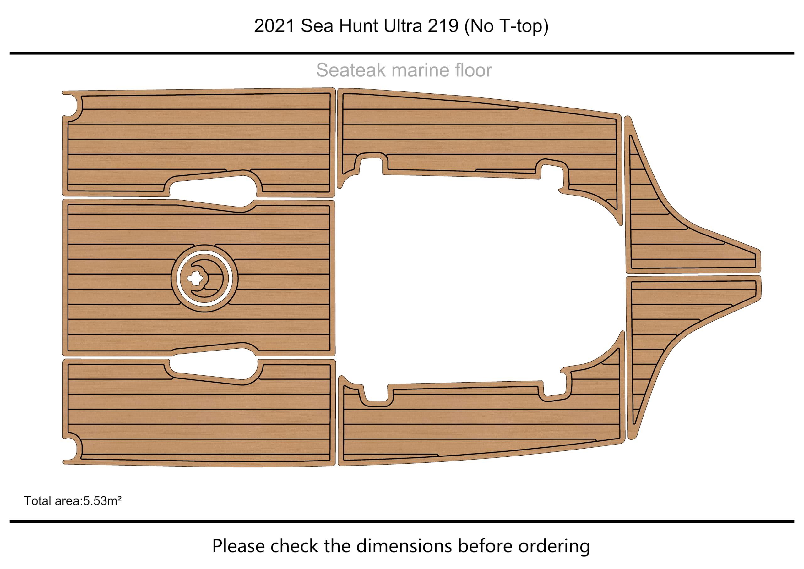 ATDEK ATDEK 2021 Sea Hunt Ultra 219 Cockpit 1/4 6mm eva Faux Teak Deck Surfing Boat Fishing Boat Motorcycle Hurts crapet Non-Slip mat Floor (Black Over Blue)