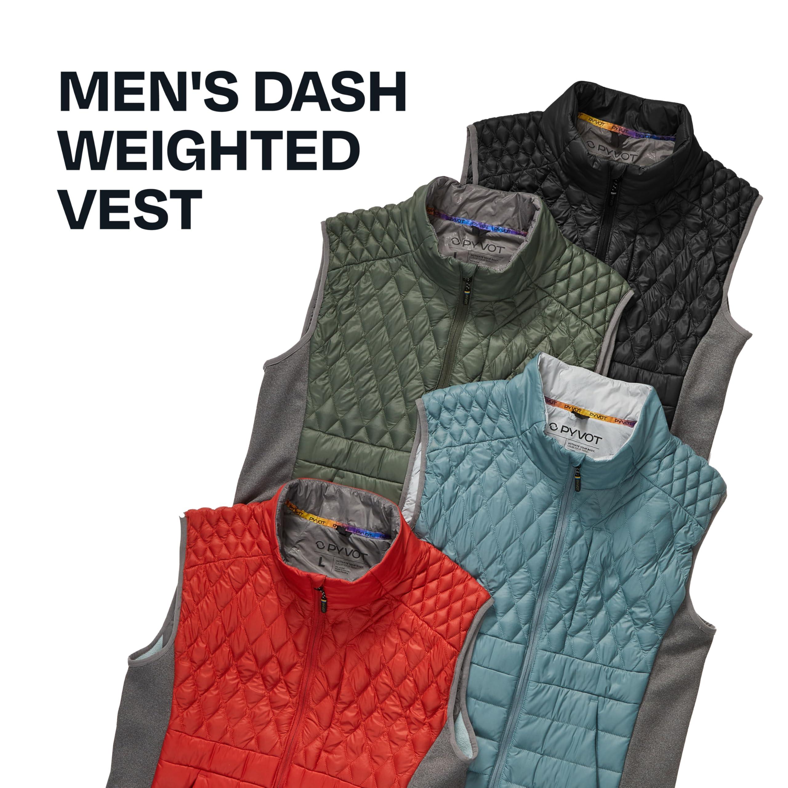 PYVOT PYVOT Mens Dash Weighted Quilted Vest, Weighted Blanket Inspired Clothing for Sensory Issues, Fitness, Stress Relief and Relaxation, Large Size, Black