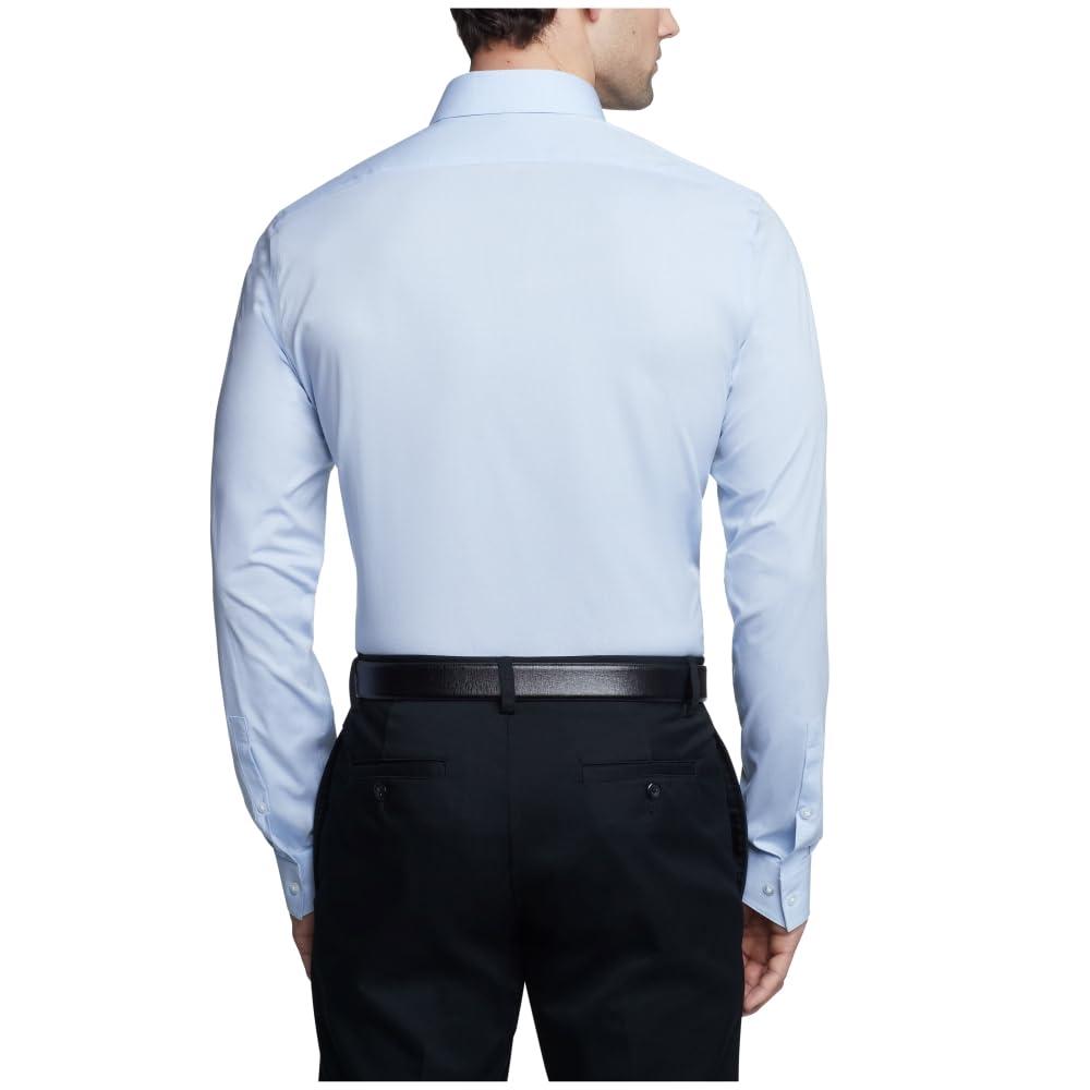 Calvin Klein Calvin Klein Men's Dress Shirt Non Iron Stretch Slim Fit Check Deep Blue