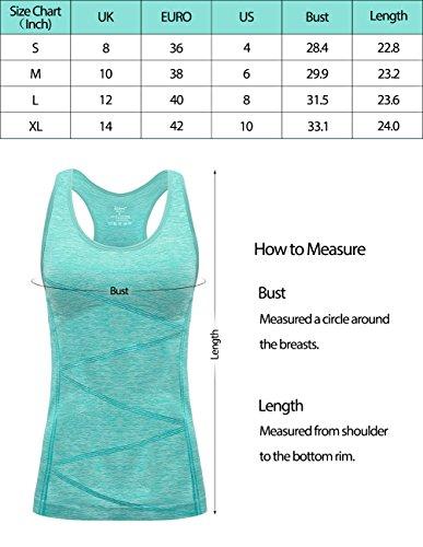 Disbest Disbest Yoga Tank Top, Women\'s Performance Stretchy Quick Dry Sports Workout Running Top Vest with Removable Pads