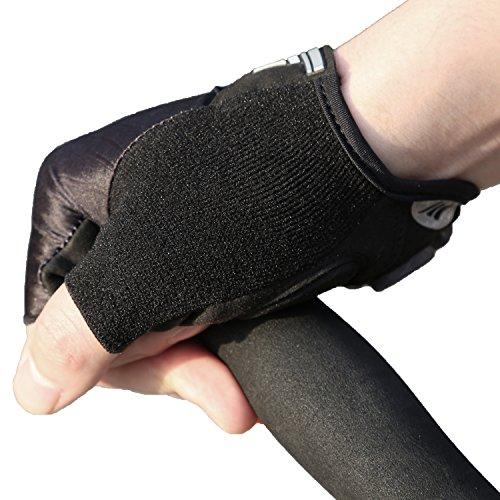 Santic Santic Classic Fingerless Cycling Gloves with Shock-Absorbing Foam Pad Breathable Half Finger Moutain Bike Bicycle Riding Gloves for Men and Women Black XL