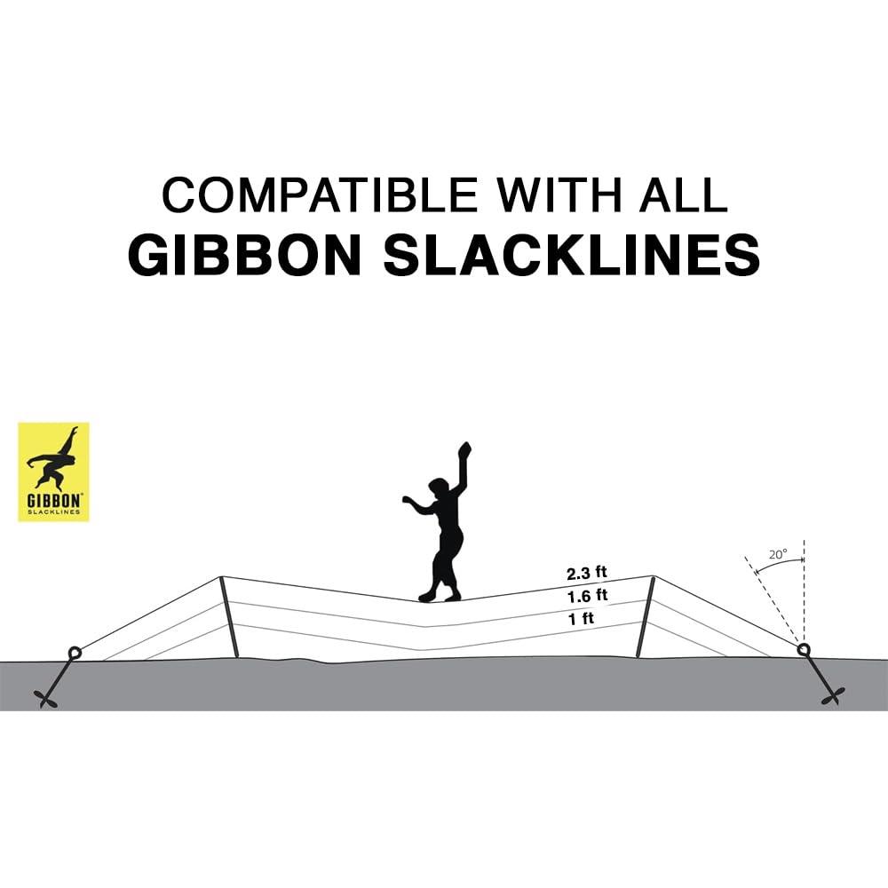 Gibbon Gibbon SlackFrame - Slackline A Frame to Slackline Without Trees - Slack Line Accessory Adjustable Frame (1, 1.6 and 2.3 Feet Height) - Weatherproof Slackline Attachments, A-Frame Accessories