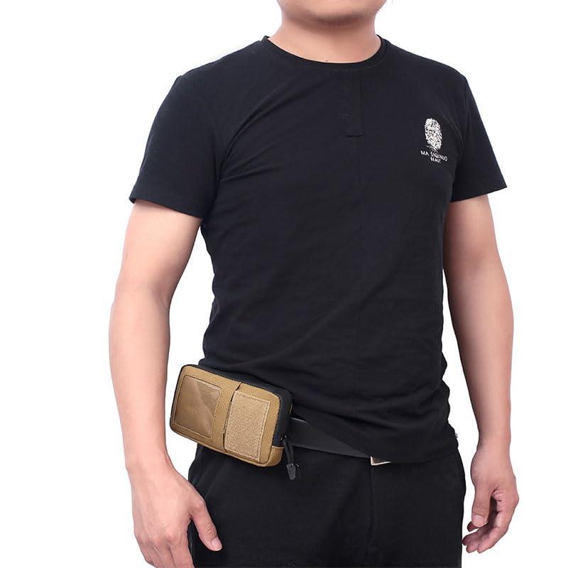 Samview Samview Outdoor Tactical Camouflage Bag Small Kit Pouch Pack Card Pocket - Tan, Medium