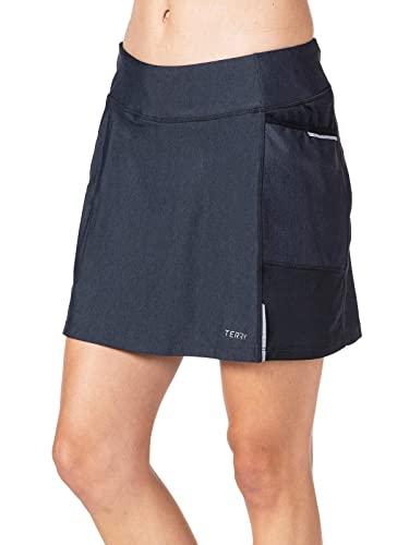 Terry Terry Fixie Skort, Womens Cycling Skirt with Attached Padded Liner Short, Athletic Sport Performance Stretch Bike Skirt - Black Pepper, Small