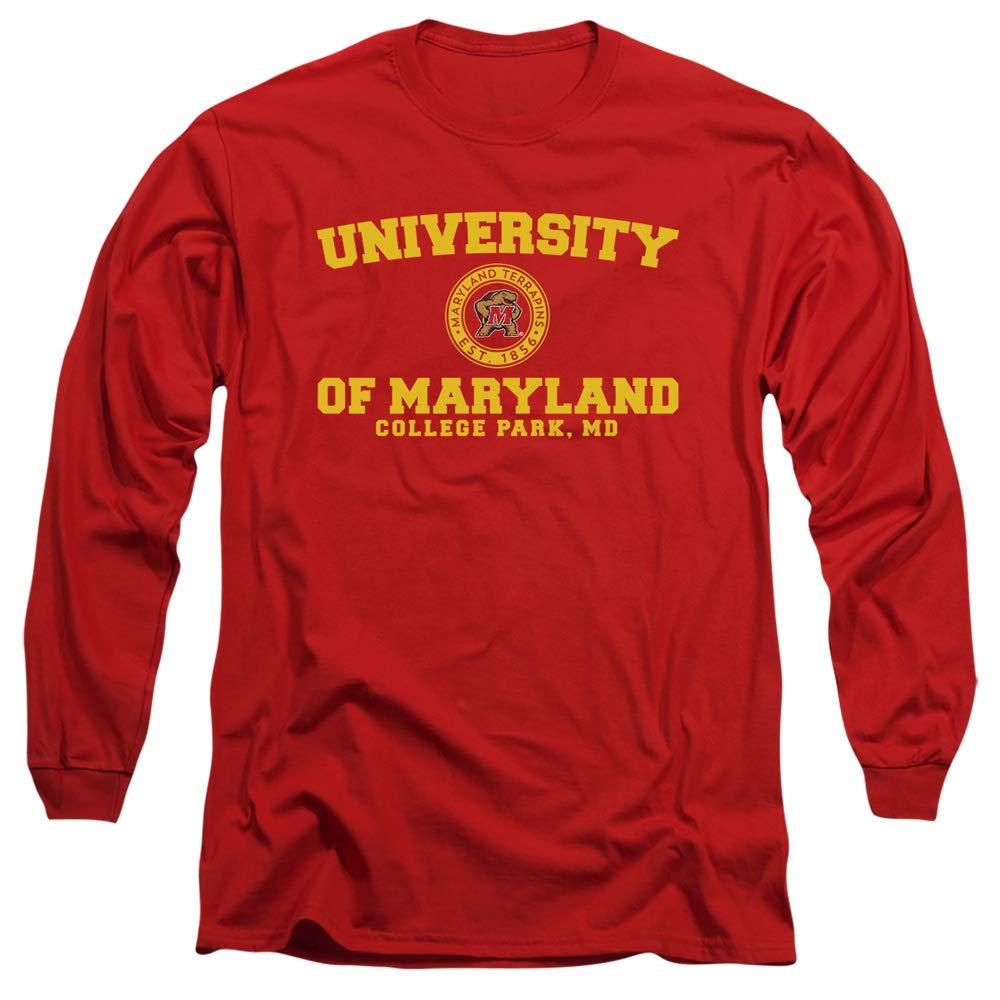 University of Maryland University of Maryland Official Circle Logo Unisex Adult Long-Sleeve T Shirt,Red, X-Large