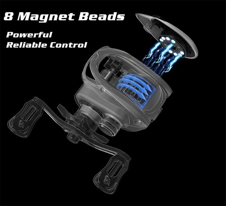 DOVIELLO DOVIELLO HICC50 136g/4.8oz Ultralight Baitcaster Reels BFS Reel Baitcasting Fishing Reel 8.1 Gear Ratio 10+1BB 4KG/8.8LB Drag Power Baitcaster Full Carbon High Compact