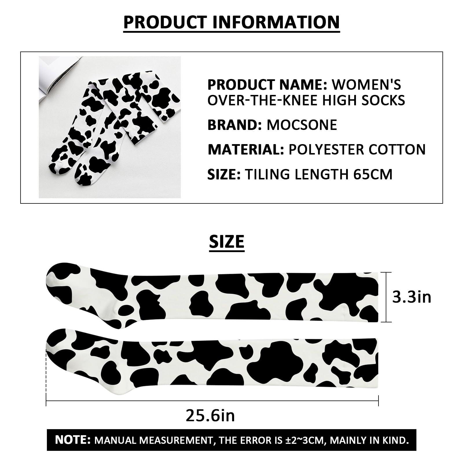 MOCSONE MOCSONE Knee High Socks Cow Print Women's Work Athletic Over Thigh High Long Stockings