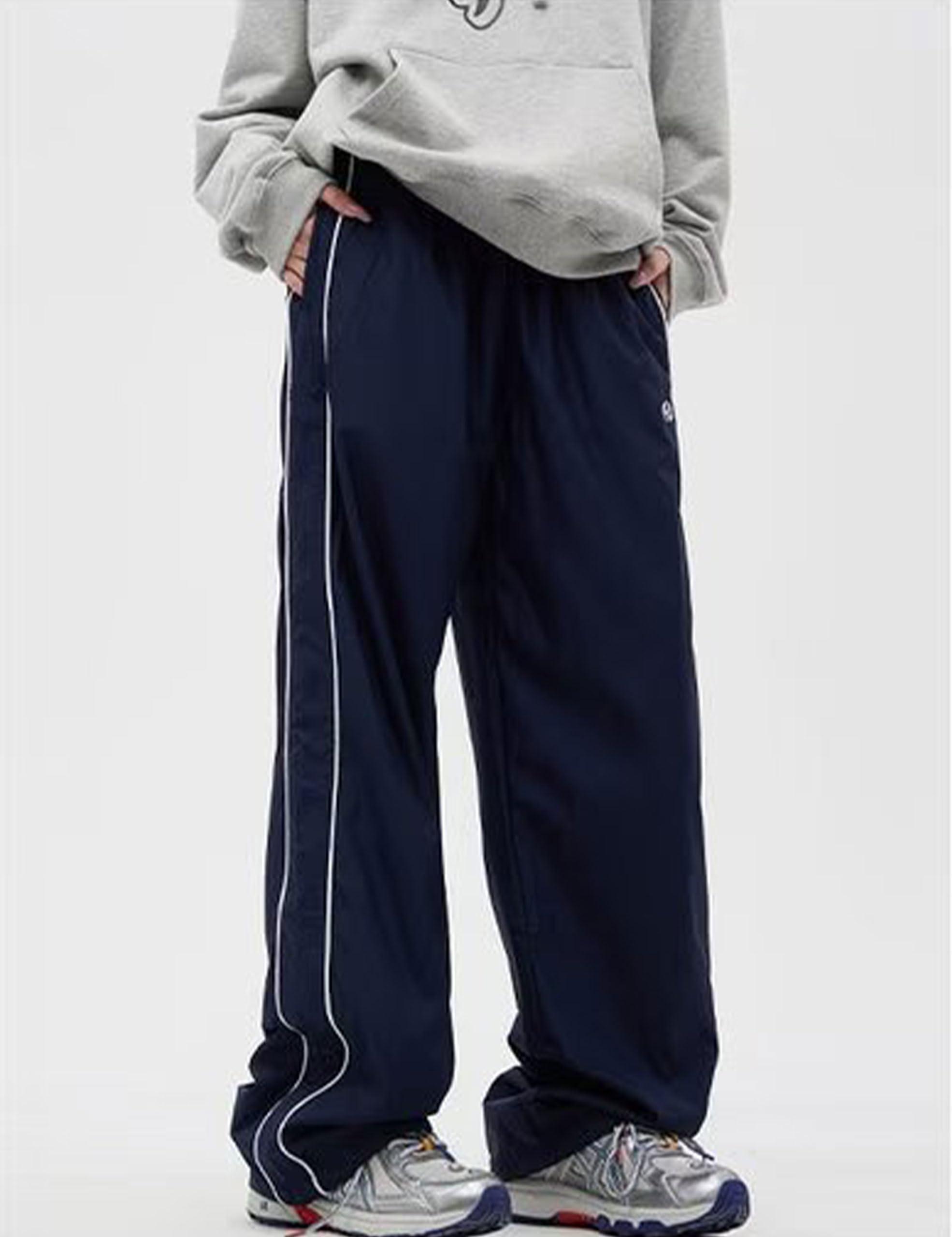 FCOOLYEET FCOOLYEET Mens Y2k Sweatpants Baggy Track Pants Streetwear Pants Harajuku Joggers Wide Leg Parachute Pants for Men Blue