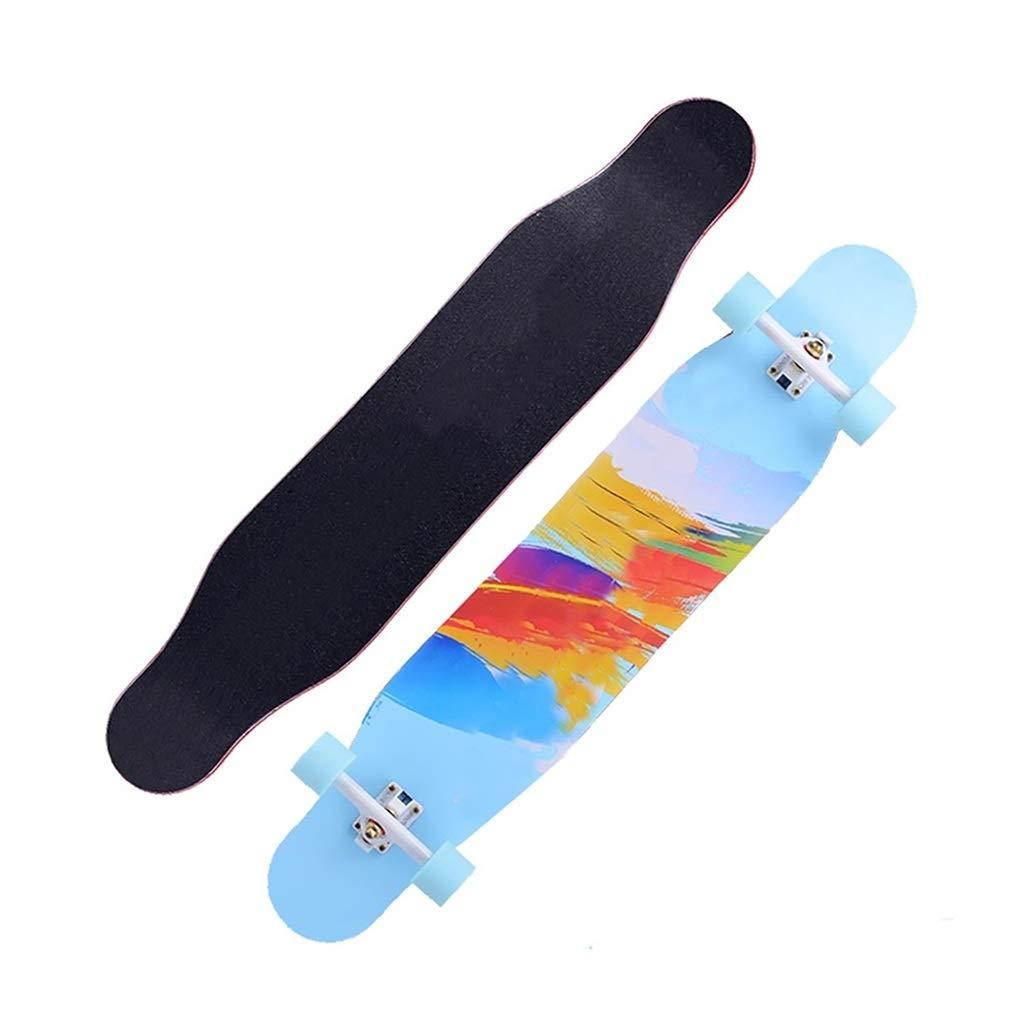 KHUY Complete Skateboard 46\" X 9\" Longboard, Pro Skate Board Longboards for Cruising, Free Style, Downhill and Dancing, Long Boards Skateboards for Teens Adults Beginners Boys Girls ( Color : A with LED )
